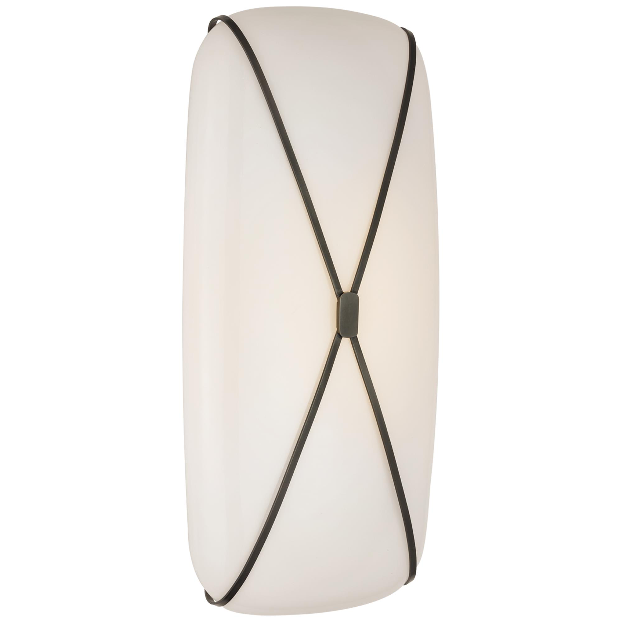 Shown in Gun Metal finish and White glass