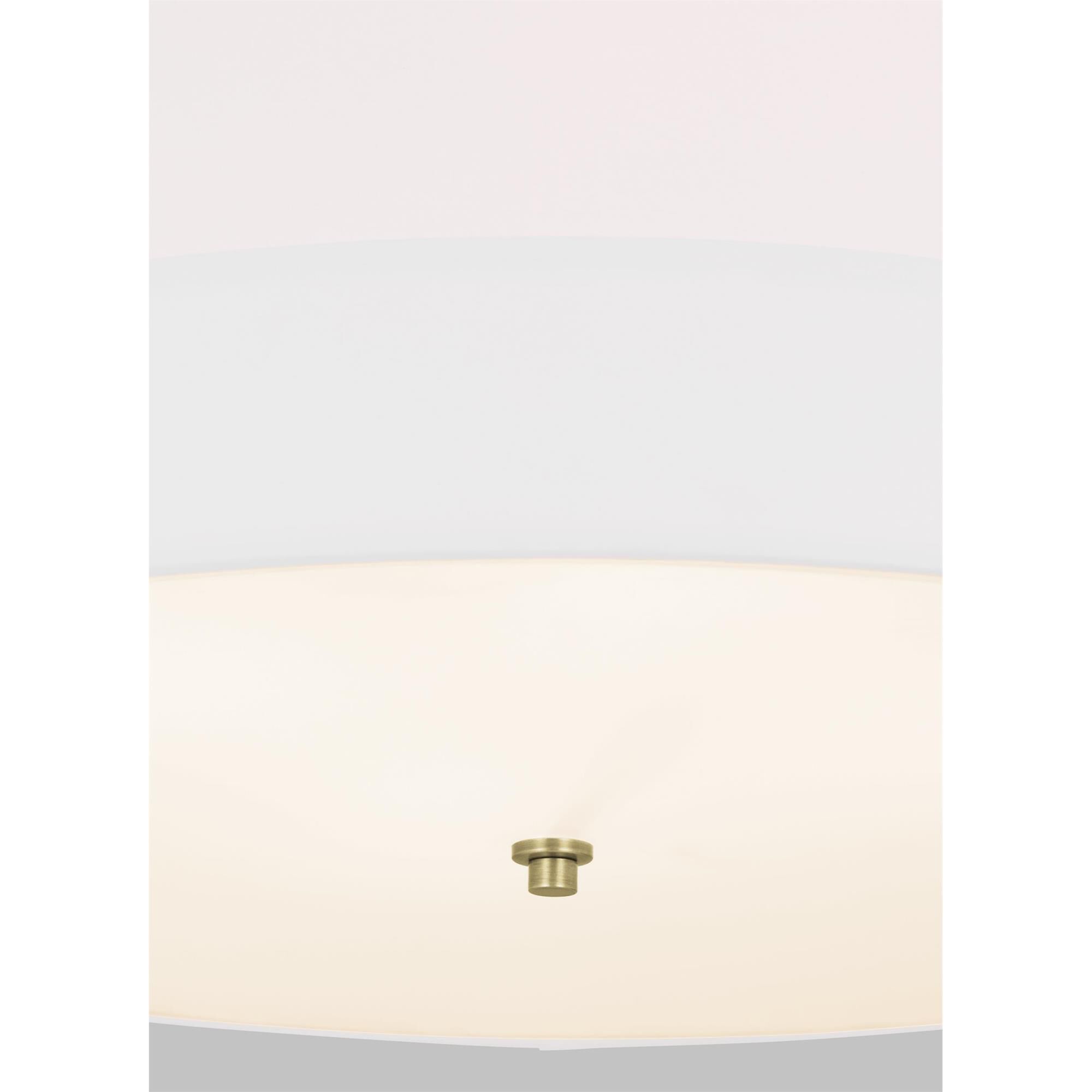 Shown in Time Worn Brass finish and Etched Glass Diffuser And White Linen W/White Inlay Fabric shade