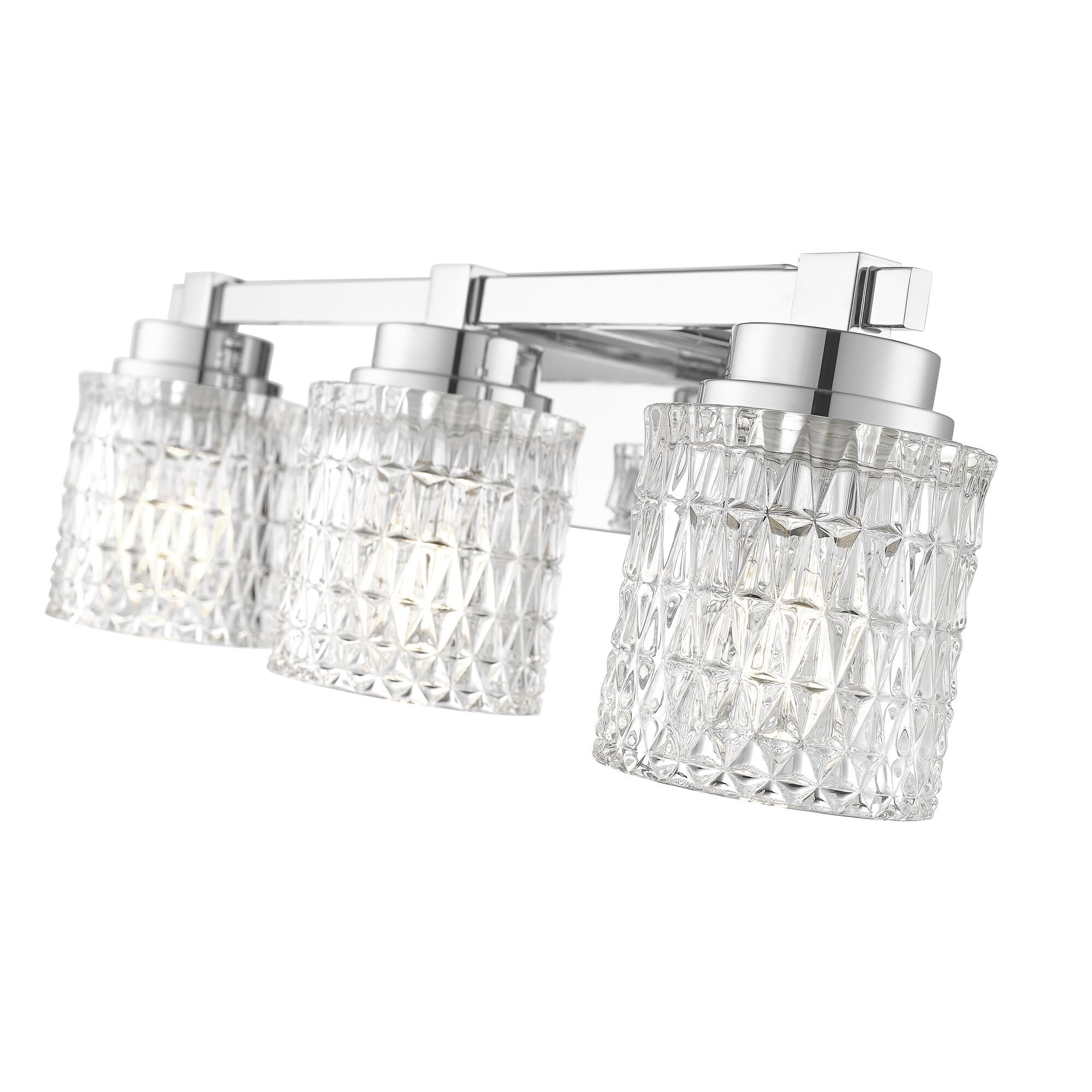 Shown in Chrome finish and Clear Diamond glass