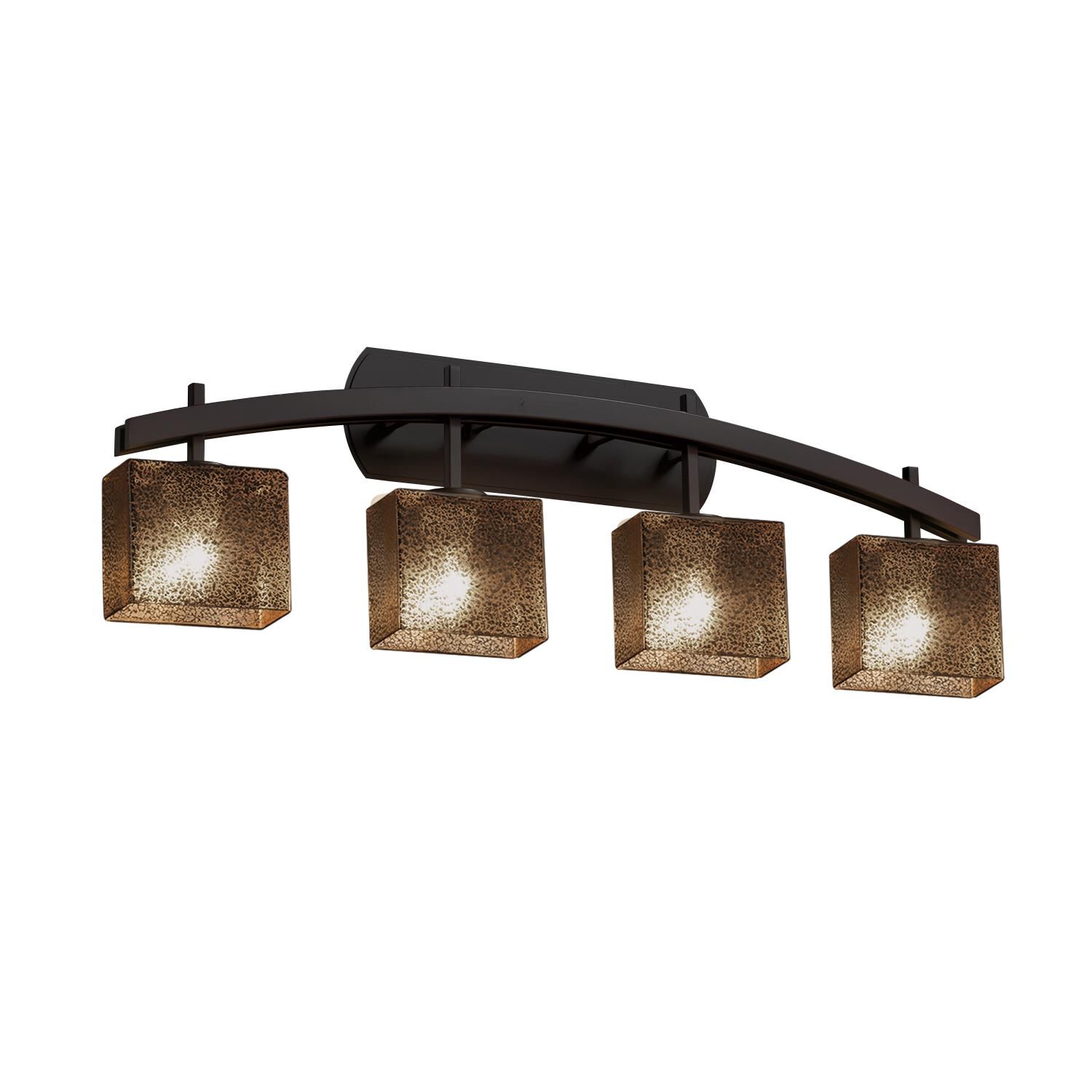 Shown in Dark Bronze finish and Mercury Artisan glass and Rectangle accent