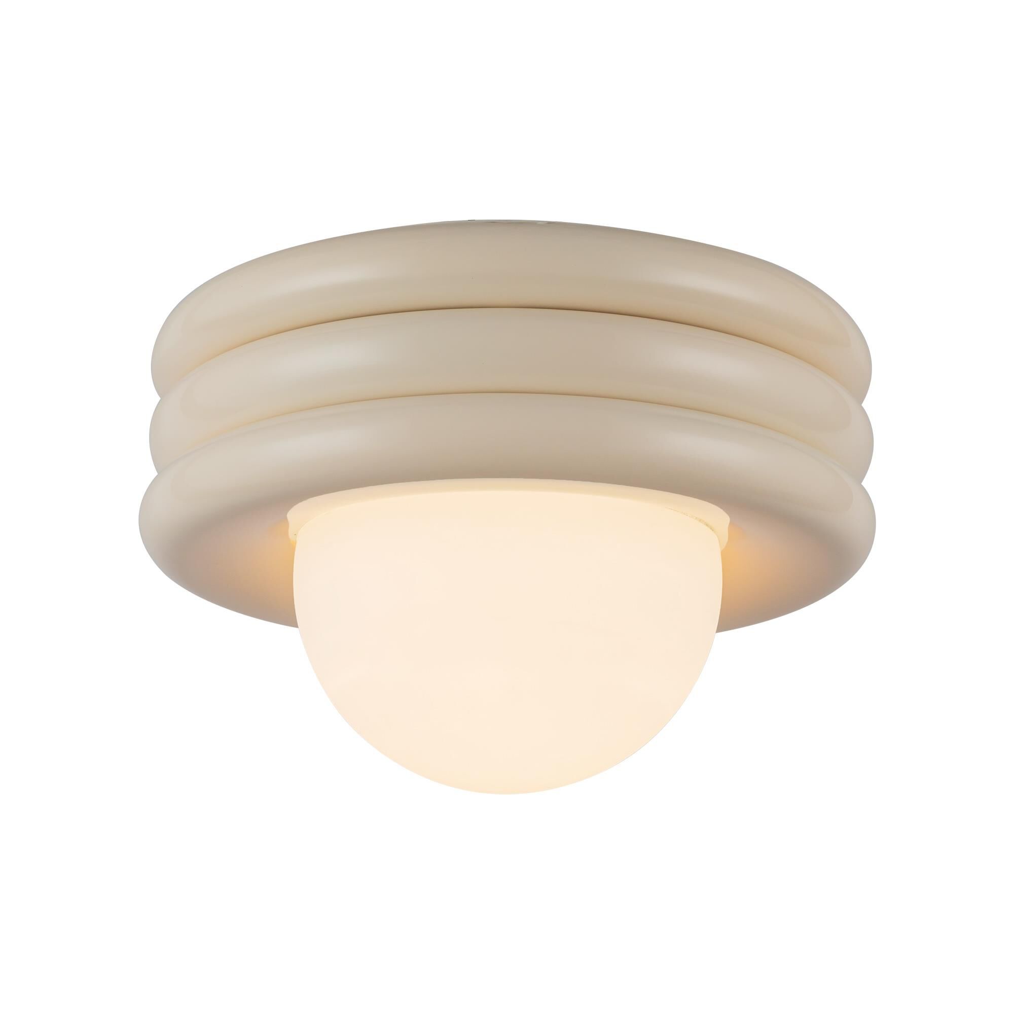 Shown in Pearl White finish and Opal glass