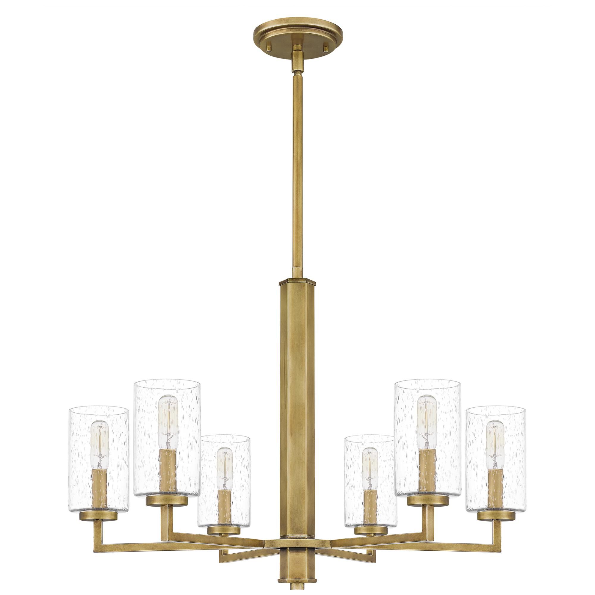 Sunburst 26 Inch 6 Light Chandelier by Quoizel
