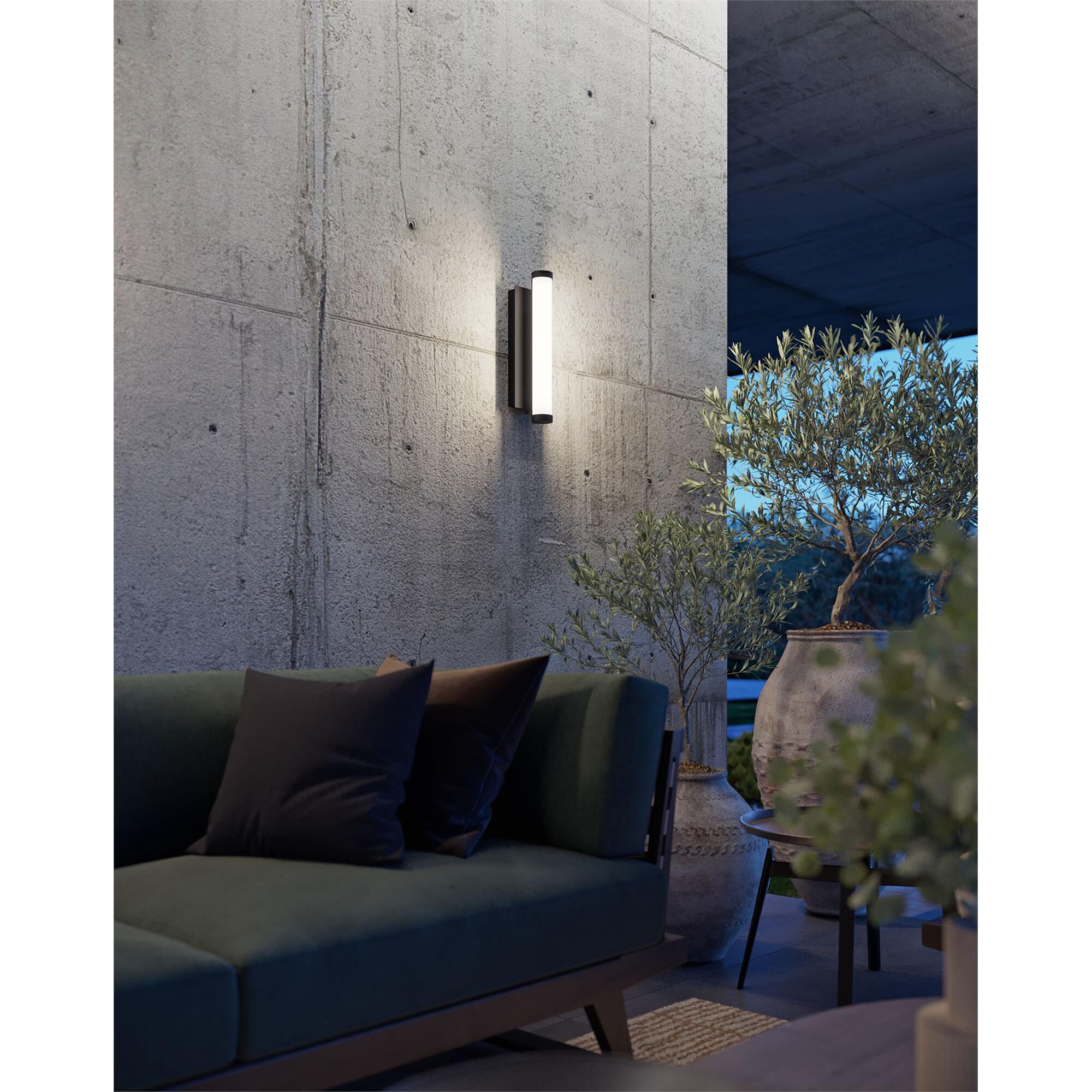 Shown in Black finish and Frosted White Acrylic glass
