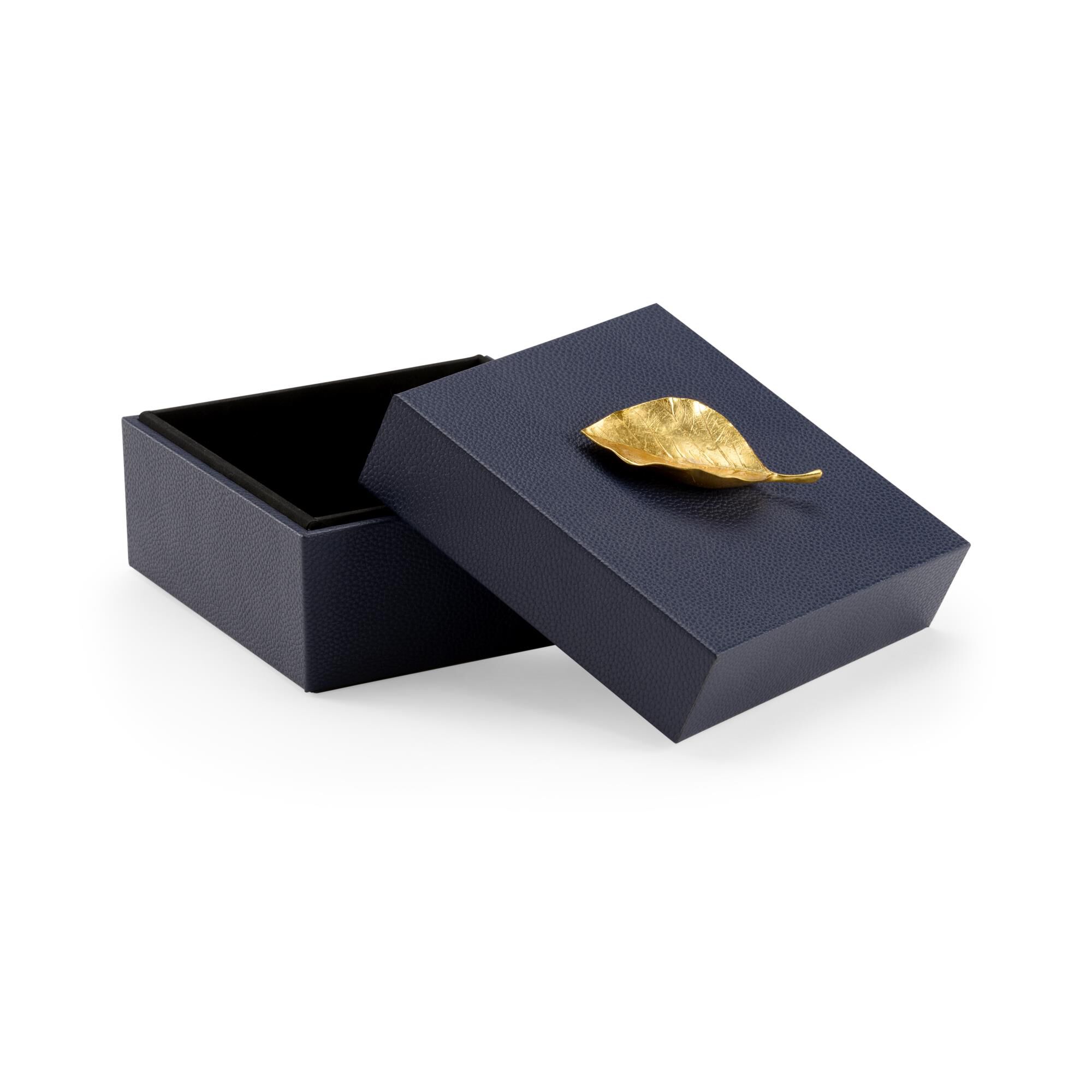 Leaf Box - Navy Accent Box by Chelsea House