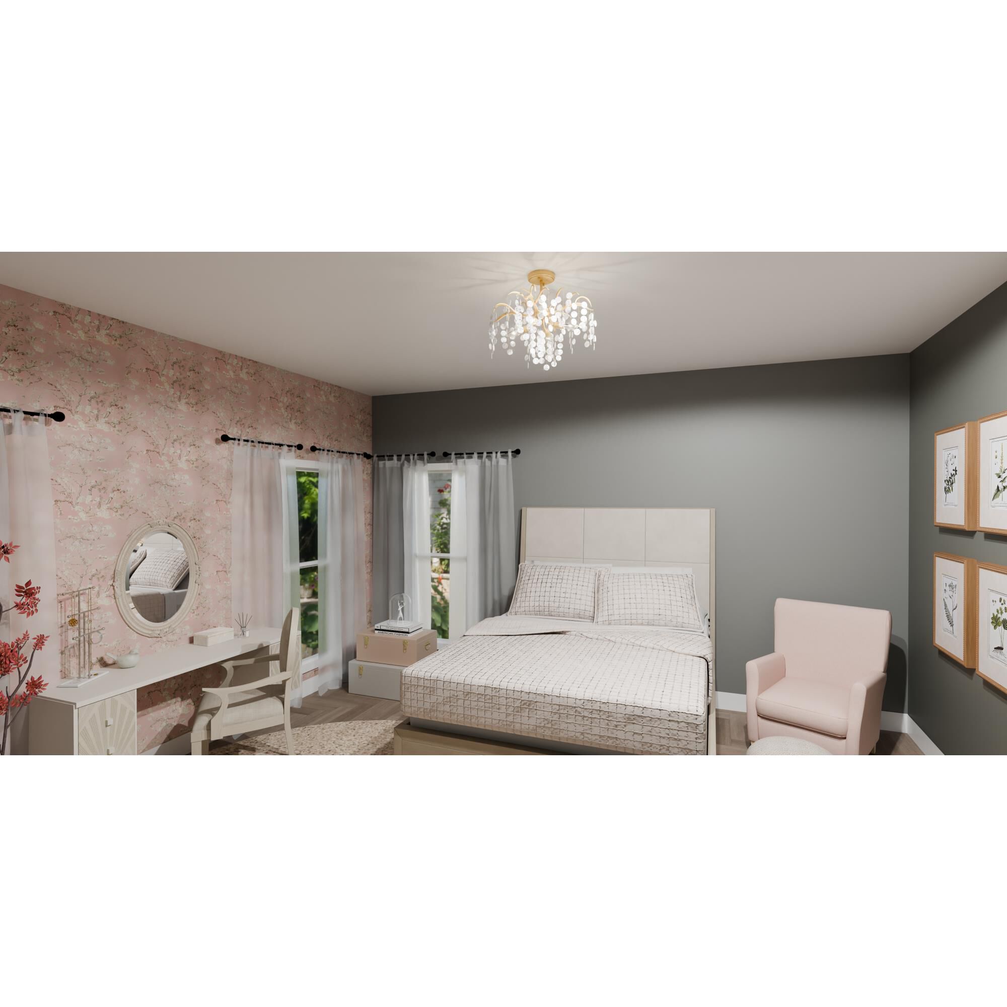 Maple 22 Inch Semi Flush Mount by Quoizel