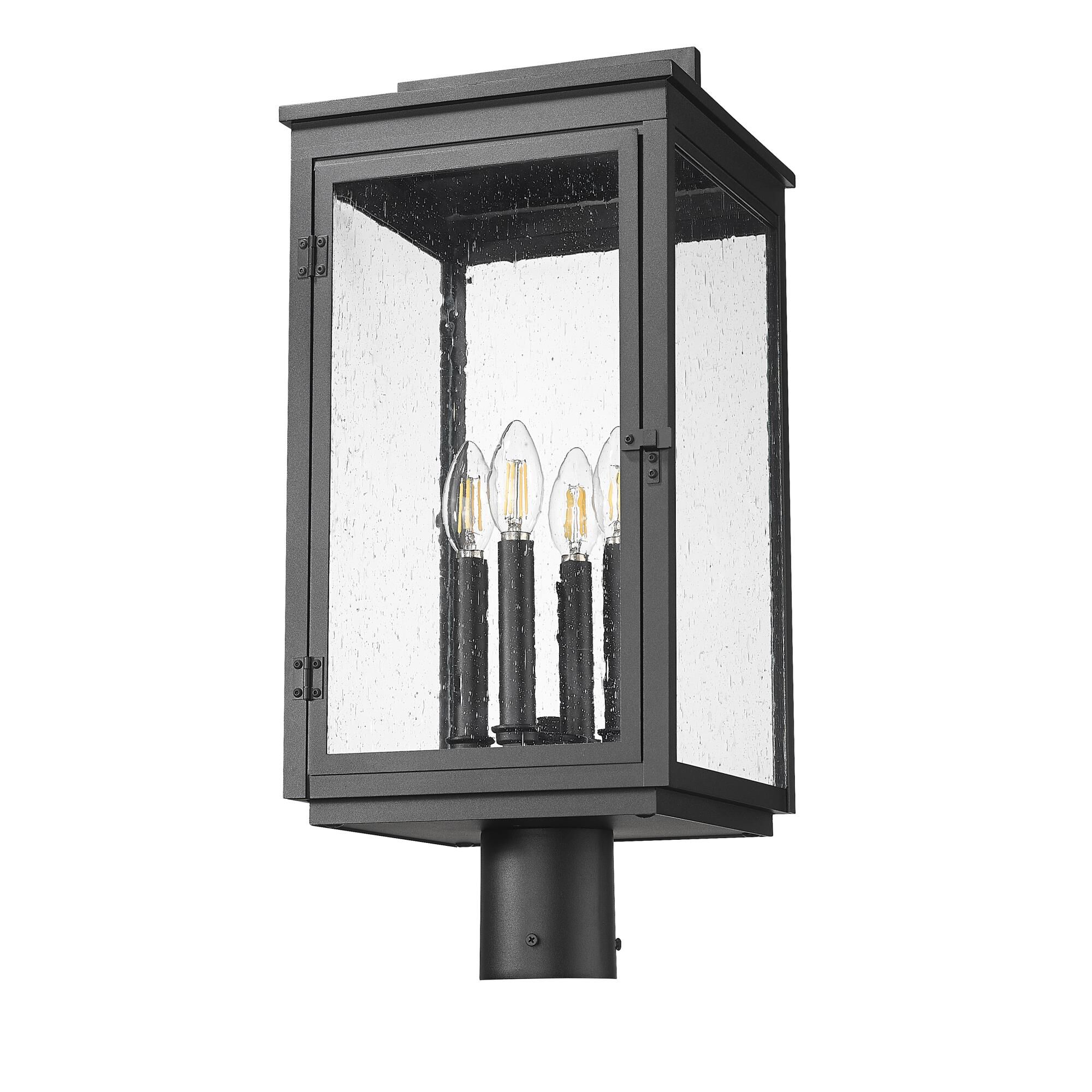 Shown in Sand Black finish and Clear Seedy glass and Clear Seedy shade