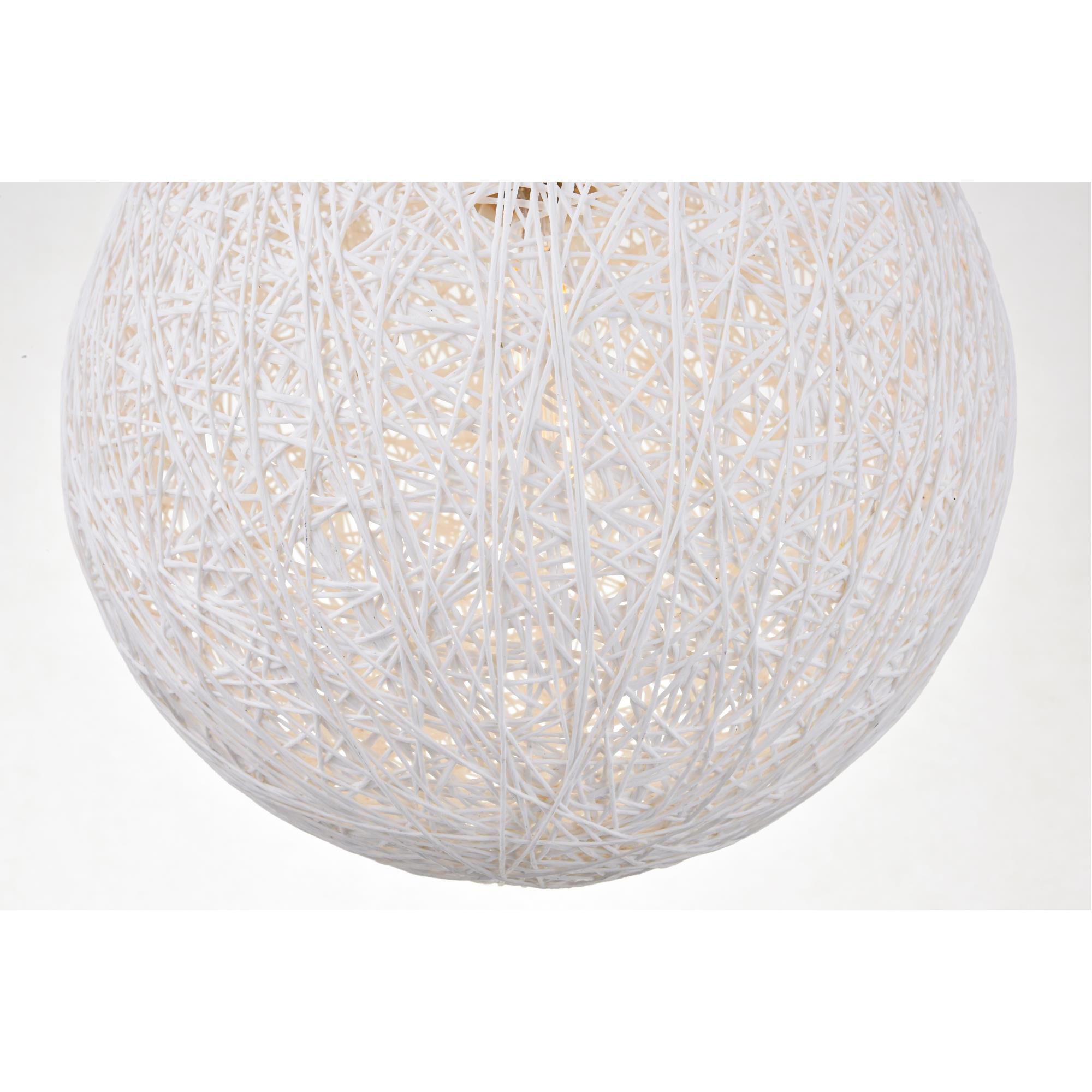 Shown in Brass And White finish and White Paper String shade