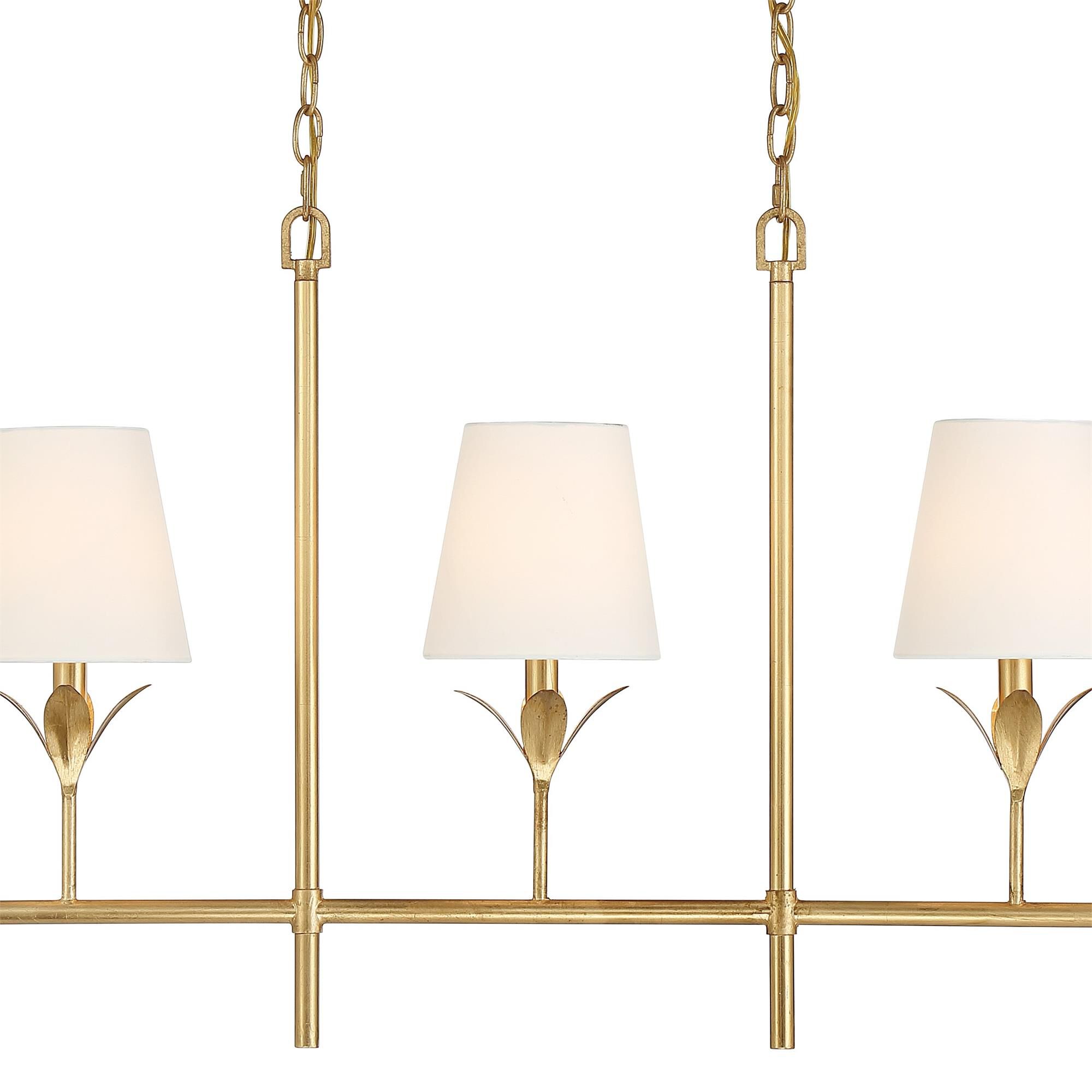 Shown in Antique Gold finish and Silk glass and Silk shade