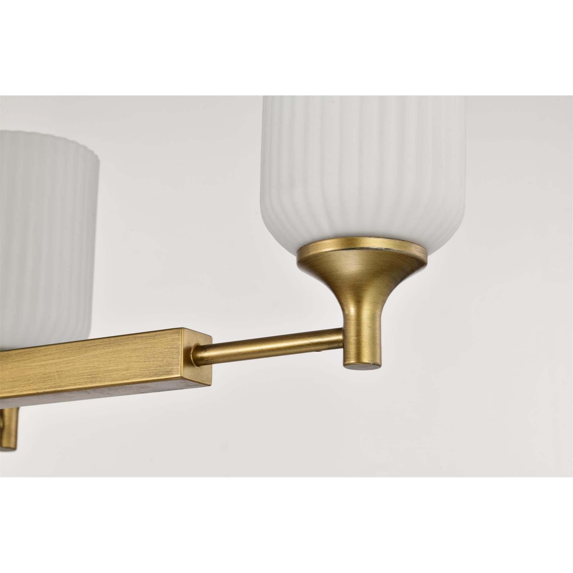 Shown in Natural Brass finish and Frosted Ribbed glass