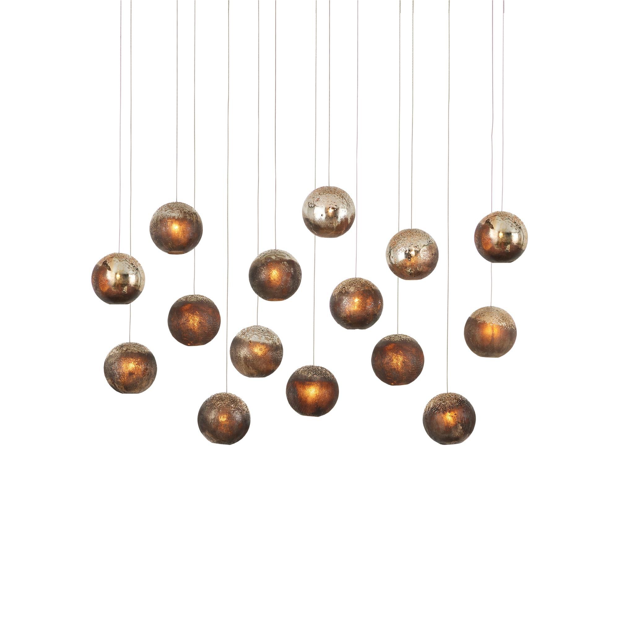 Shown in Antique Silver/Antique Gold/Matte Charcoal/Silver finish and Antique Gold/Black/Glass shade