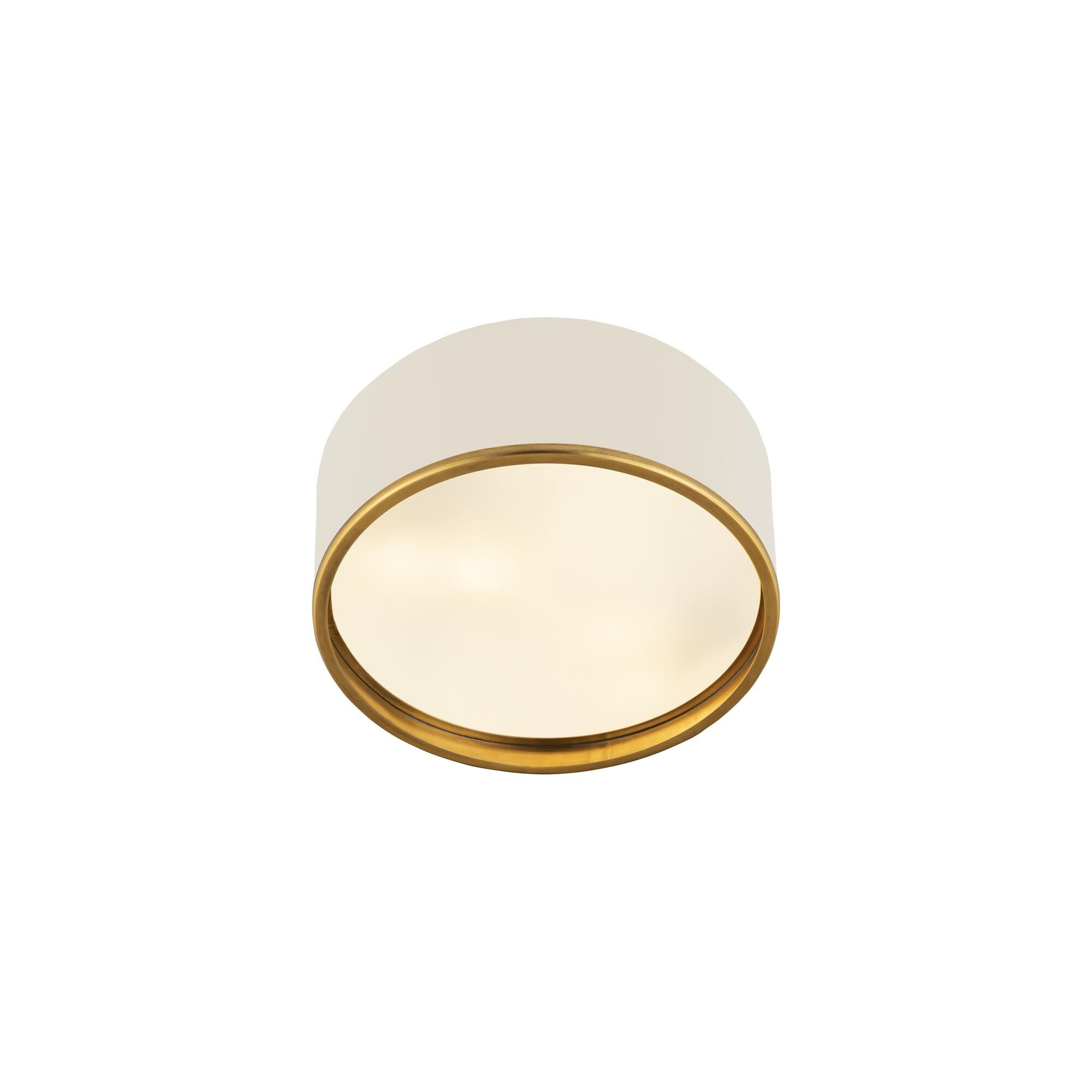 Shown in Matte White And Rubbed Brass finish and Steel glass and Steel shade