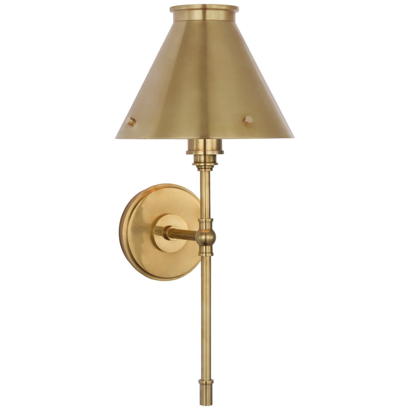 Shown in Antique-Burnished Brass finish and Antique-Burnished Brass shade