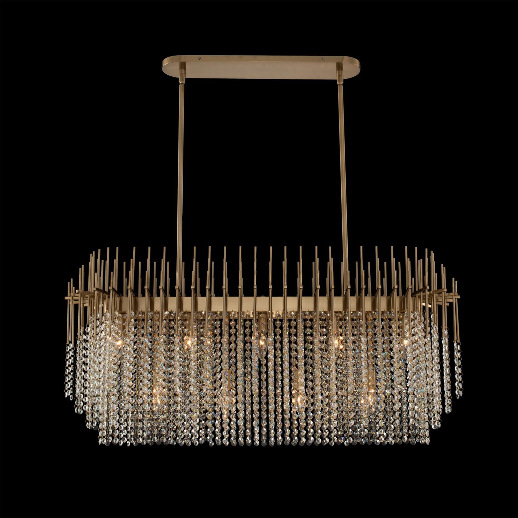 Shown in Brushed Champagne Gold finish and Firenze crystal