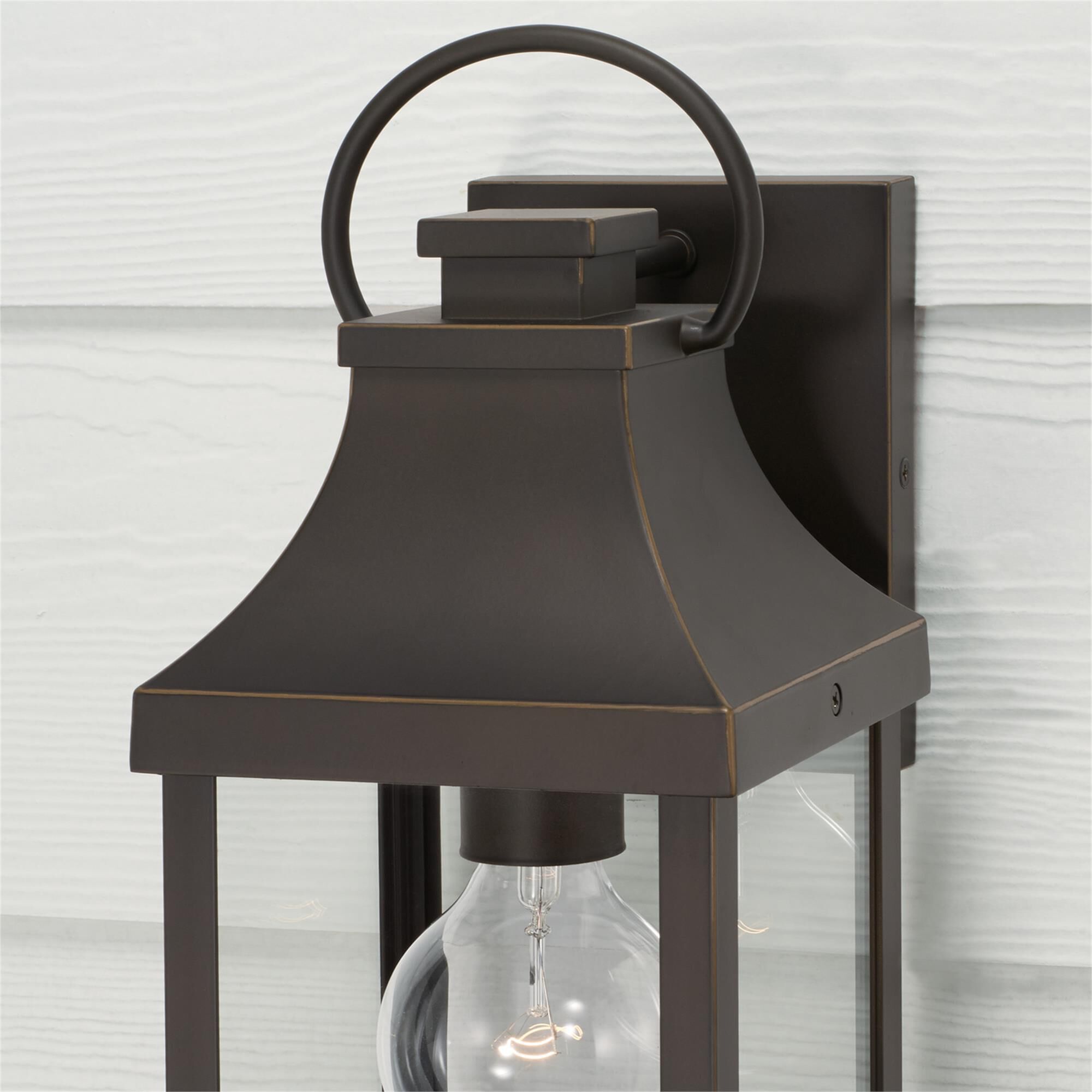 Shown in Oiled Bronze finish and Clear glass
