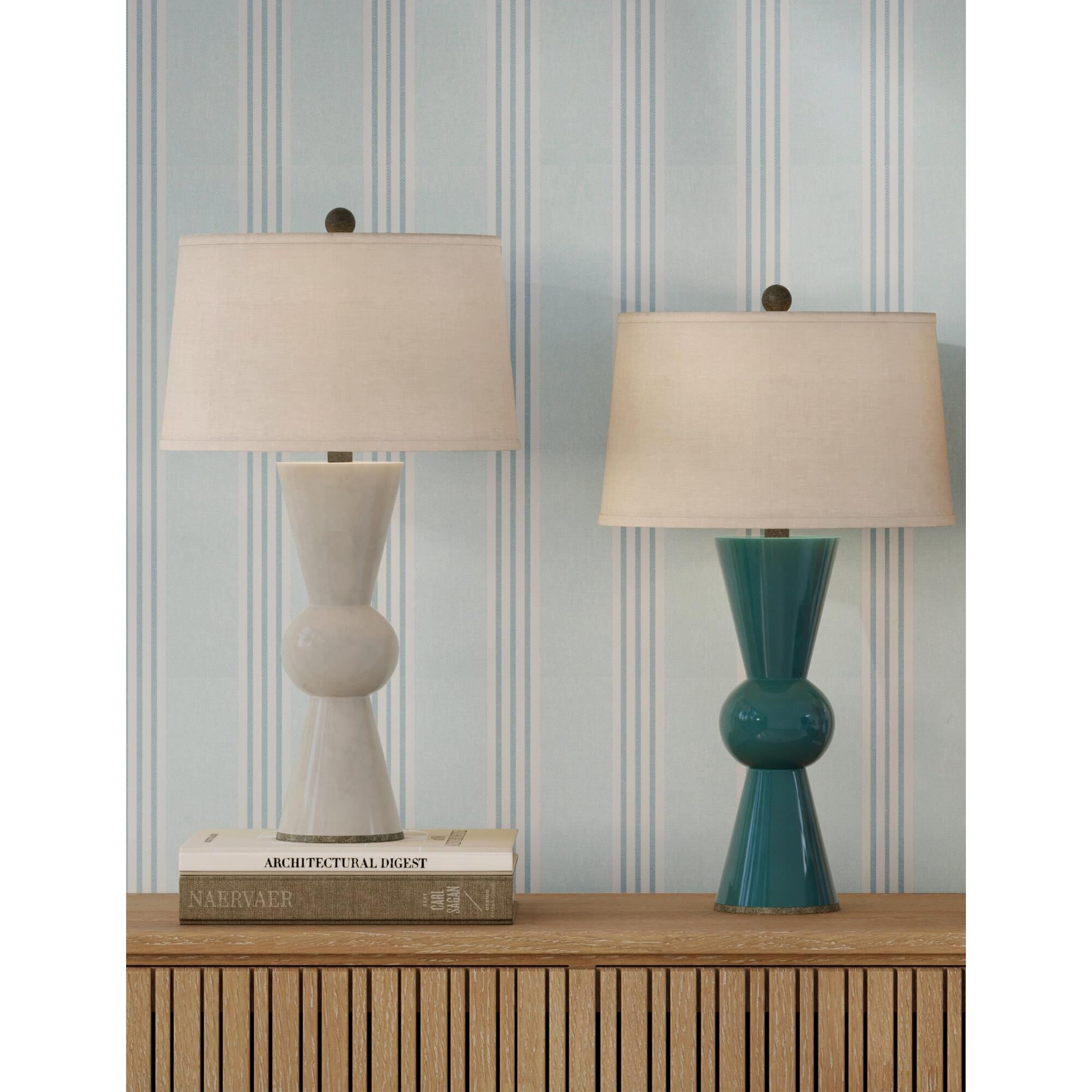 Shown in Antique White finish and Included shade