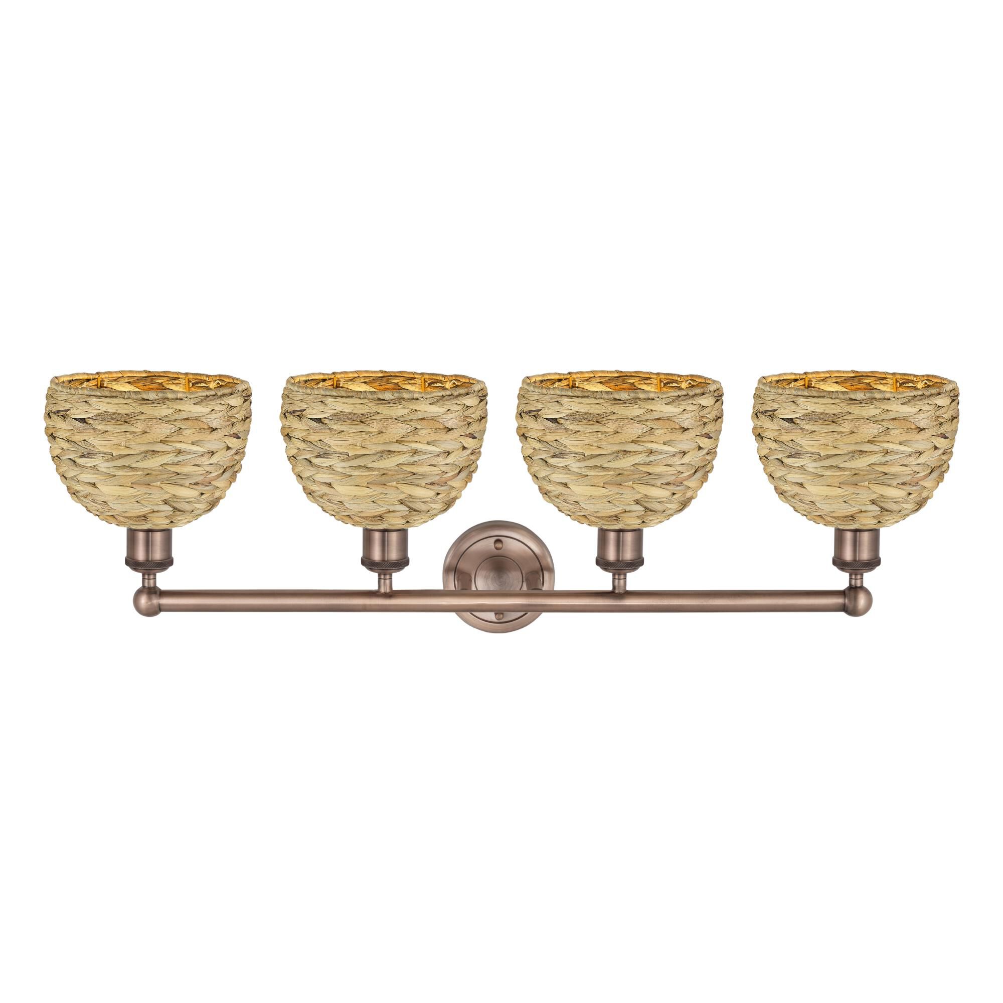 Shown in Antique Copper finish and Natural shade