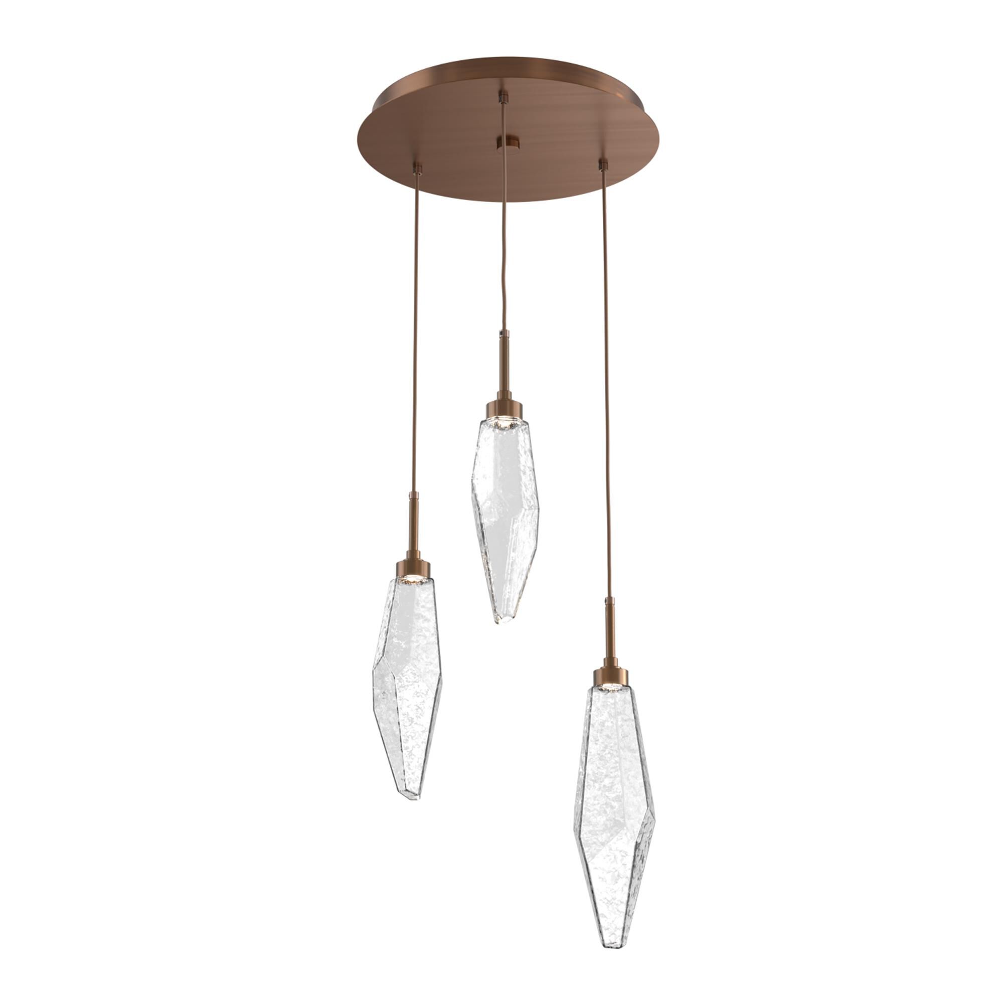 Shown in Burnished Brass finish and Chilled Clear glass