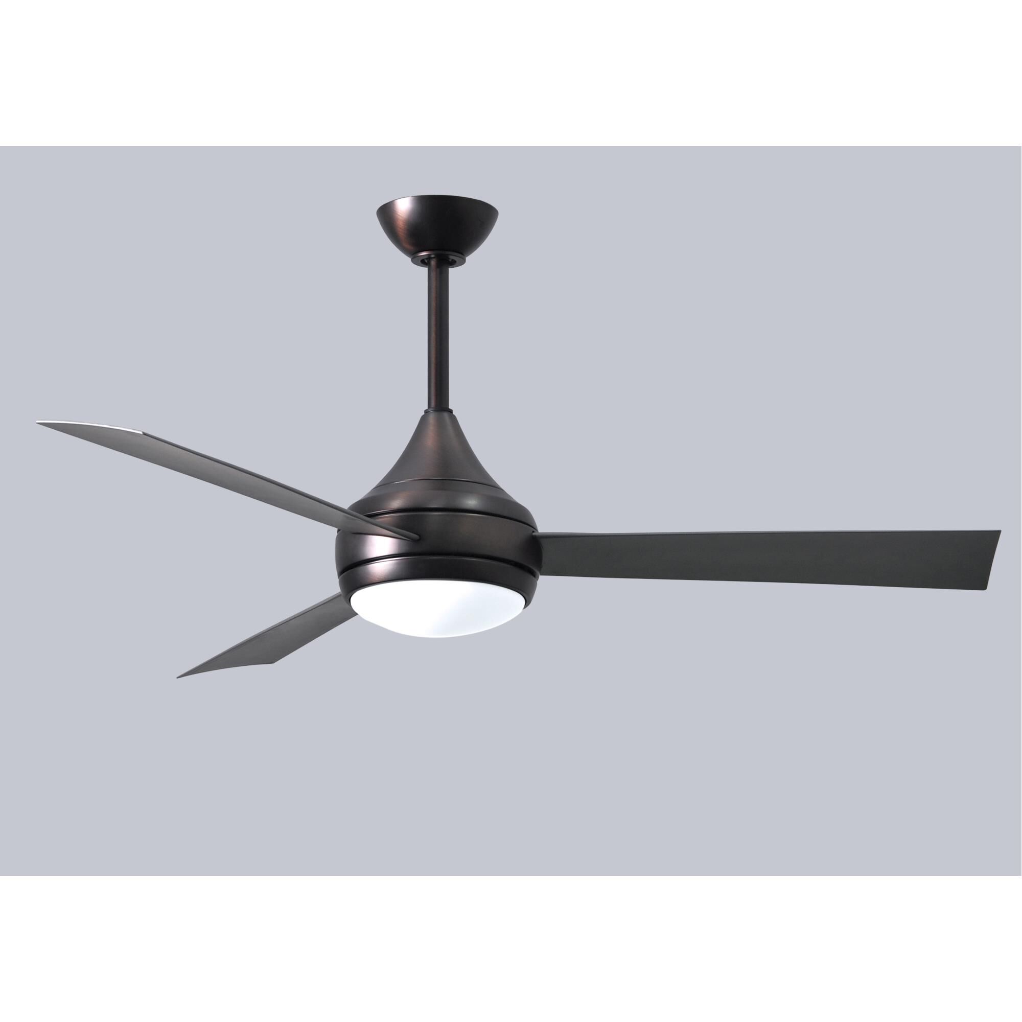 Donaire Outdoor Coastal Wet Rated 52 Inch Ceiling Fan with Light Kit by Matthews Fan Company