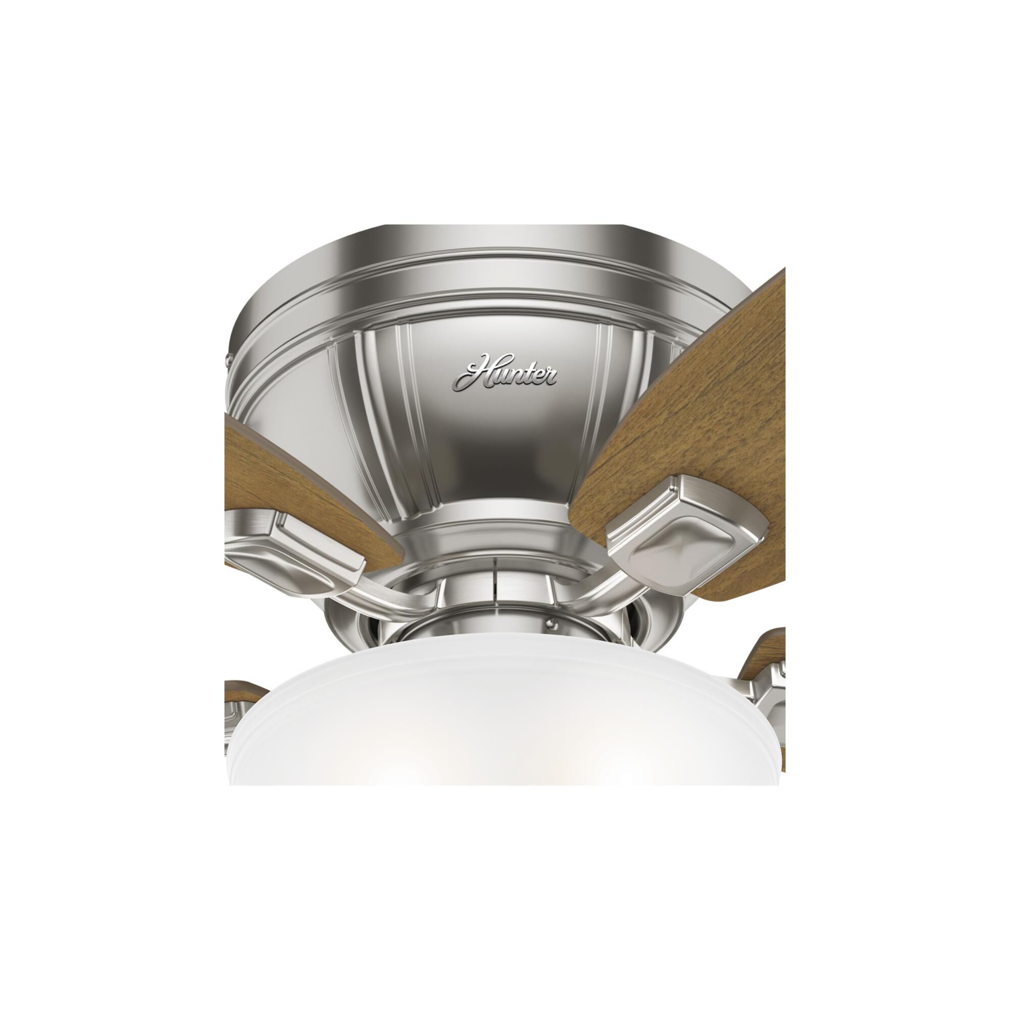 Shown in Brushed Nickel finish and Cased White glass