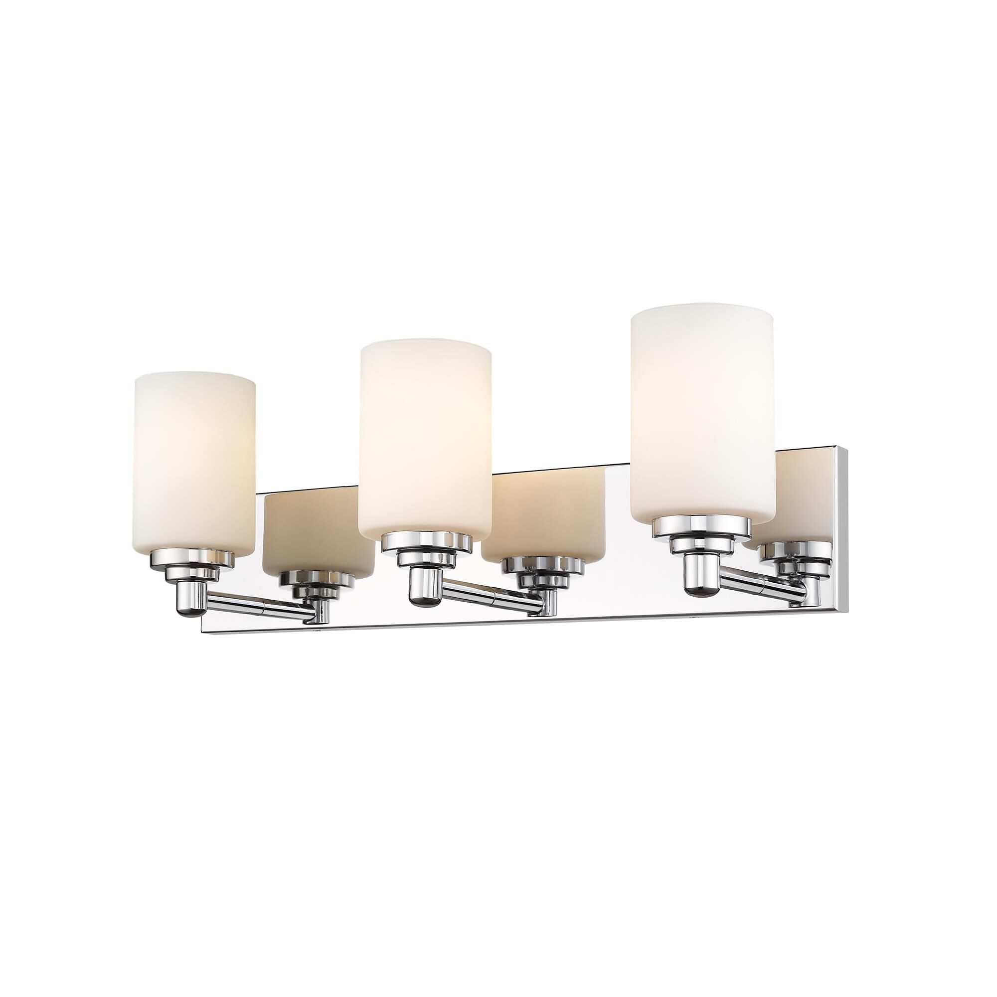 Shown in Chrome finish and Glass shade