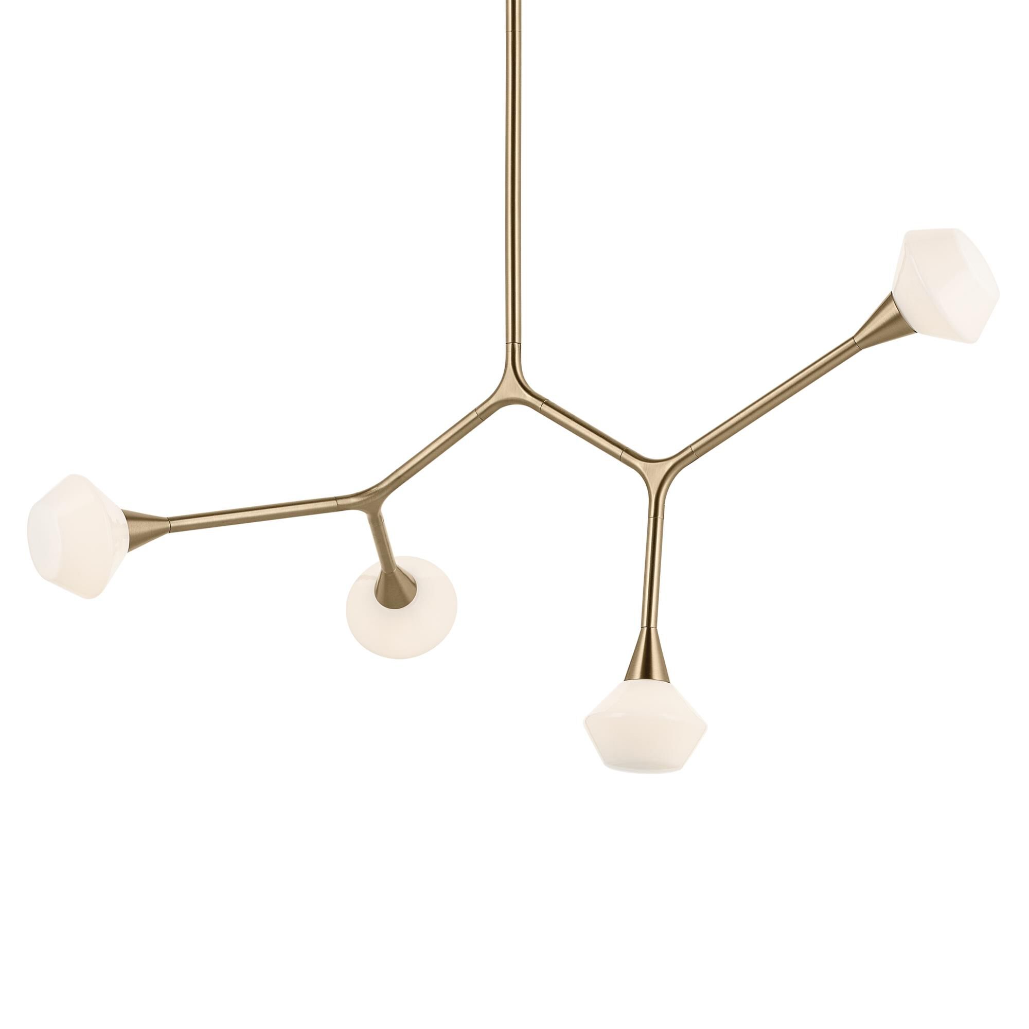 Shown in Champagne Bronze finish and Opal glass