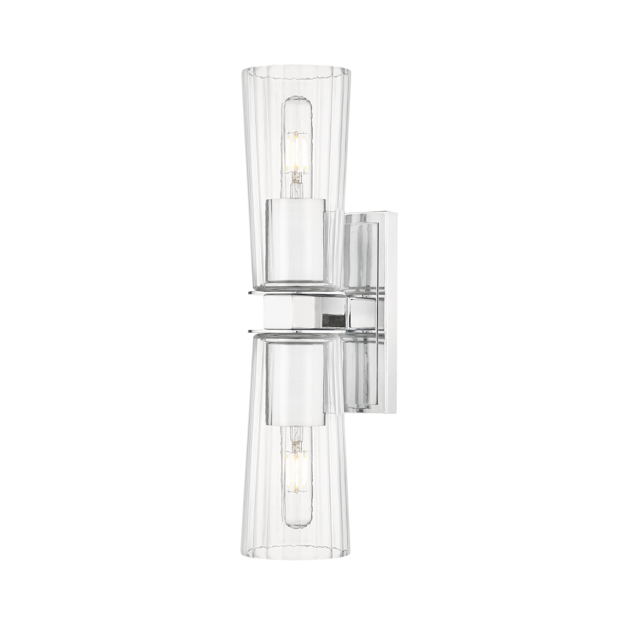 Shown in Chrome finish and Clear glass and Clear shade