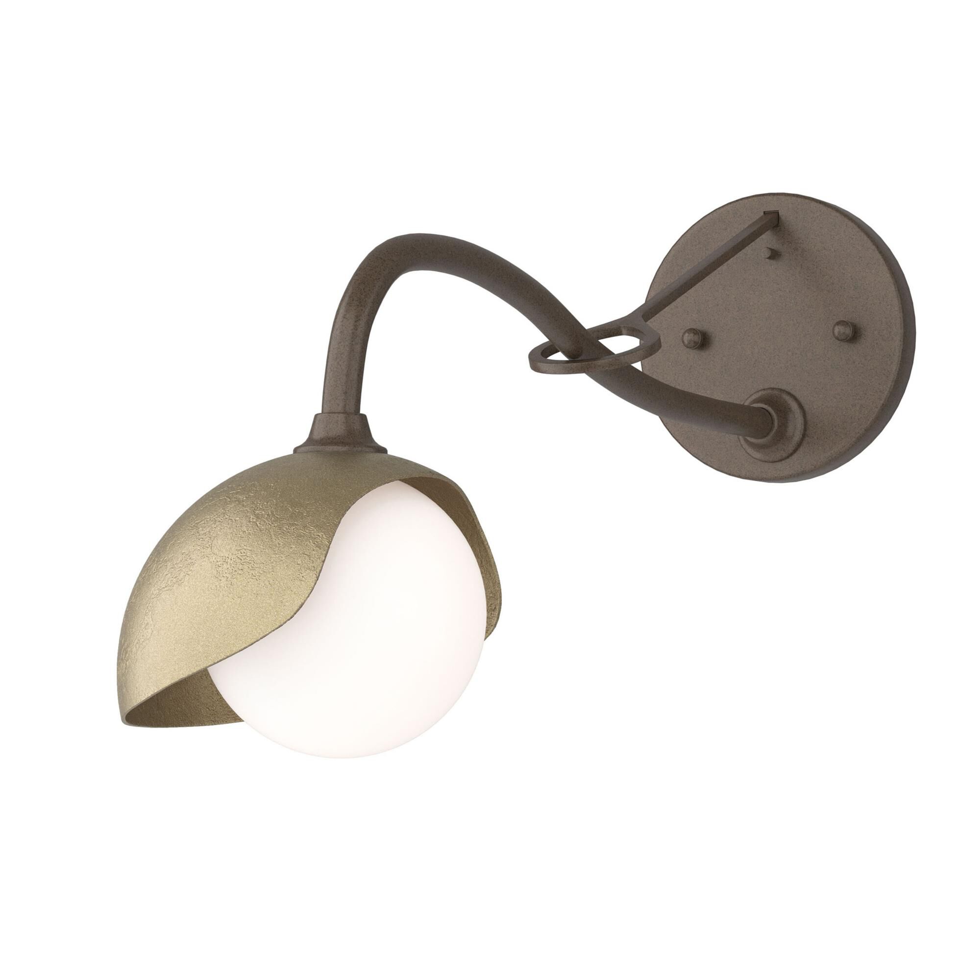 Shown in Bronze finish and Opal glass and Soft Gold (84) accent