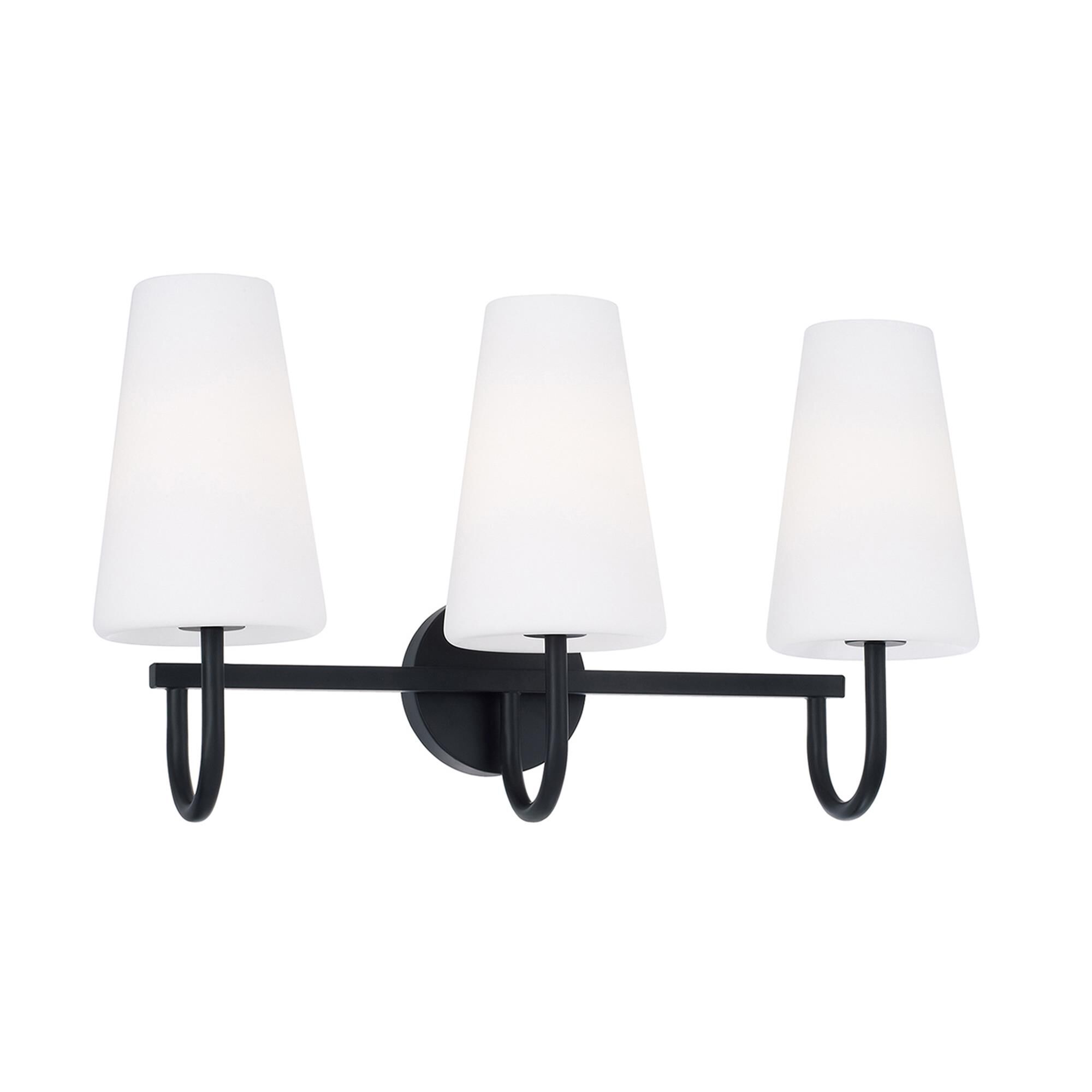 Shown in Matte Black finish and Soft White glass