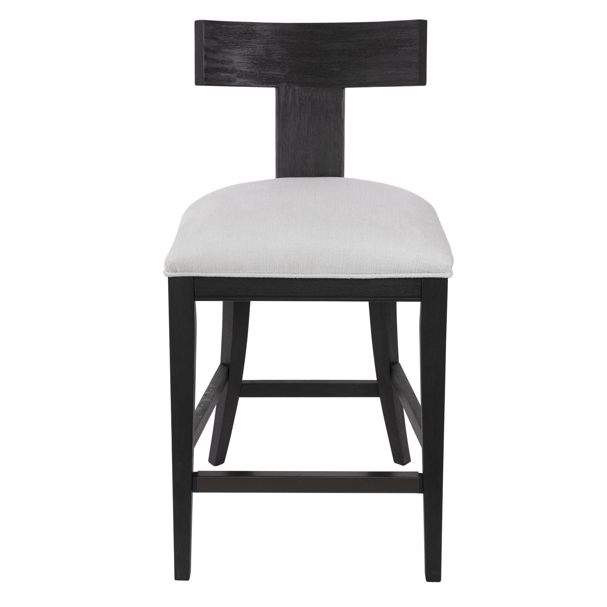 Shown in This Modern Take On A Klismos Design Features A Curved Rubber Wood Frame That Has Been Wire Brushed  finish
