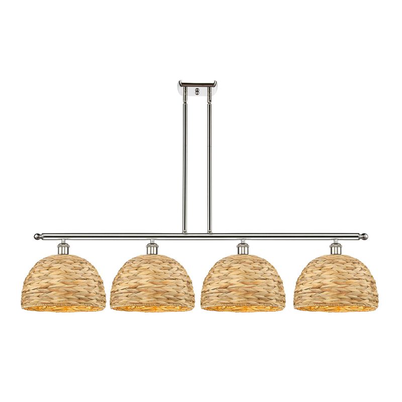 Bruno Marashlian Woven Rattan 50 Inch Linear Suspension Light by Innovations Lighting