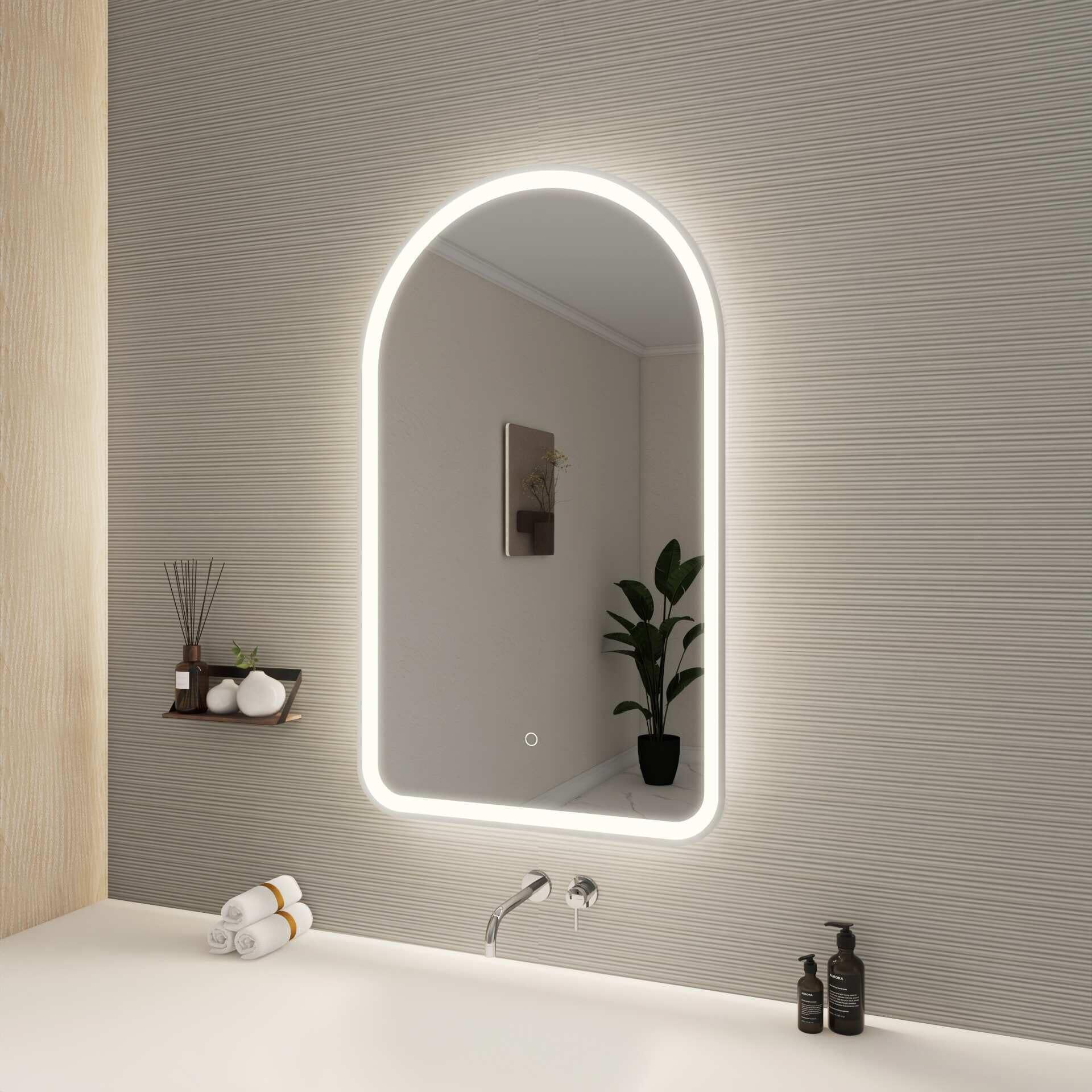 Harmoni 40 Inch Arched LED Lighted Mirror by Elegant Decor
