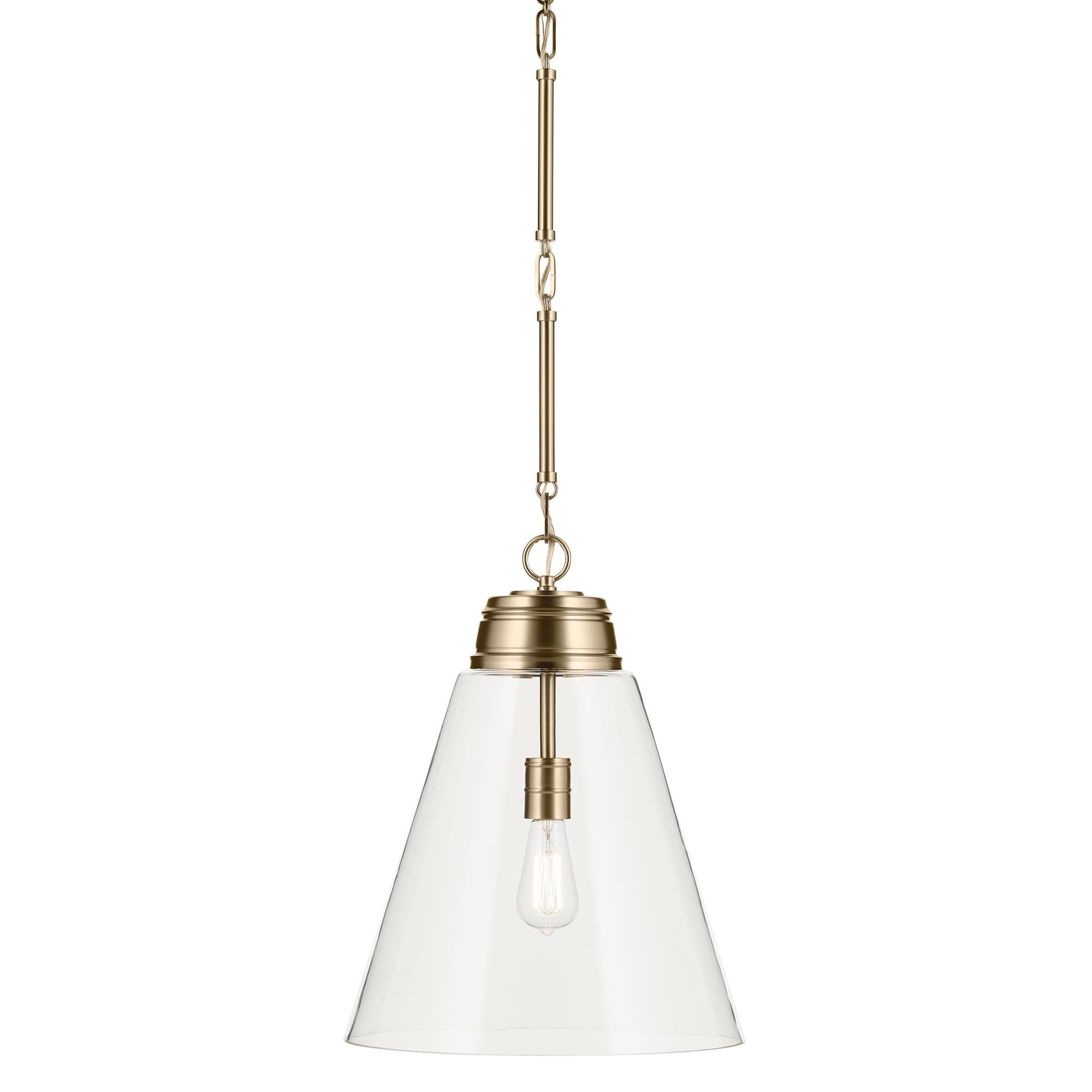 Shown in Champagne Bronze finish and Clear glass