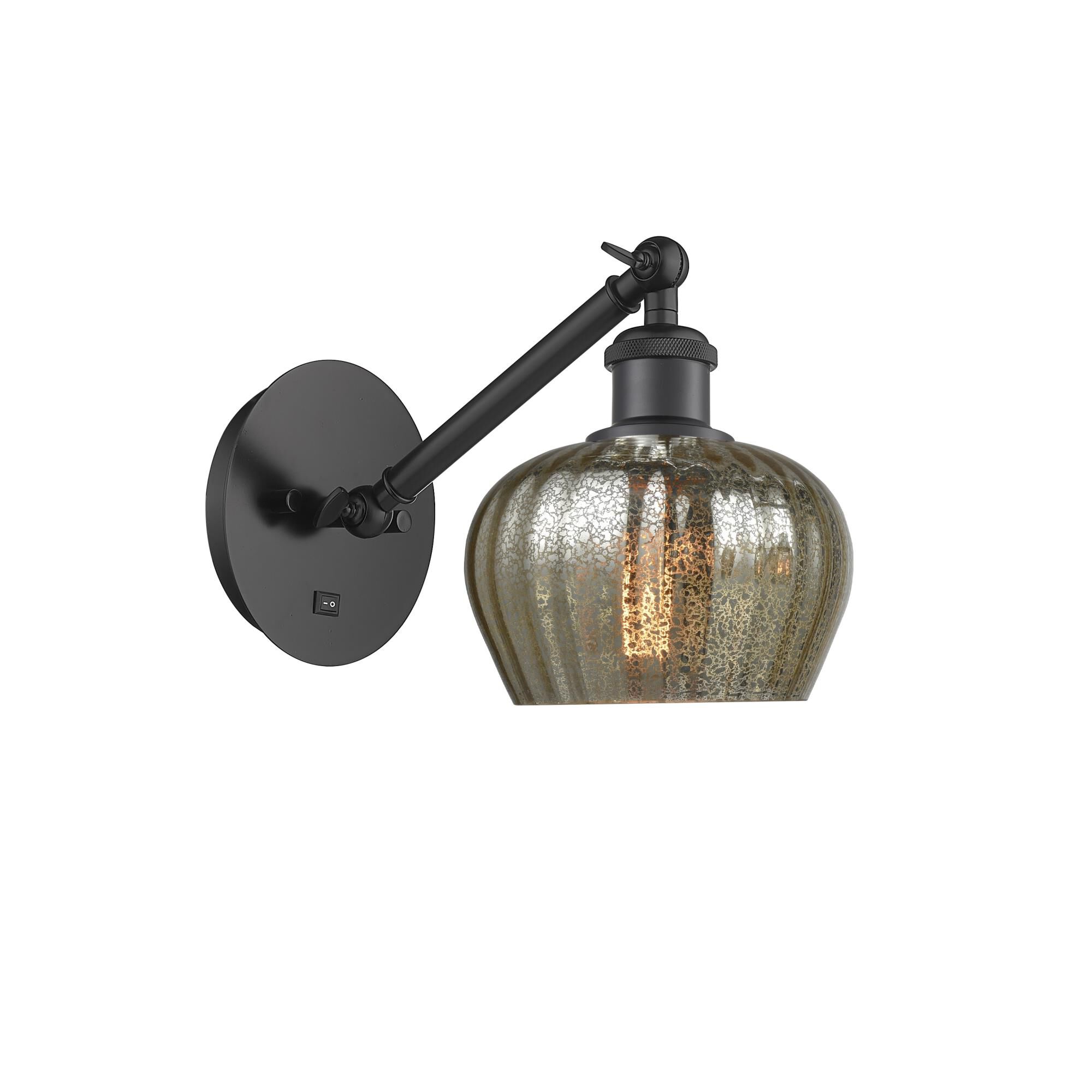 Shown in Matte Black finish and Mercury Fenton glass