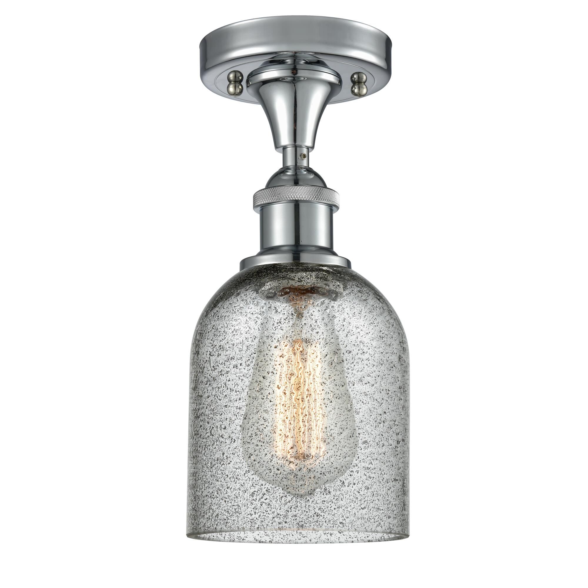 Shown in Polished Chrome finish and Charcoal glass