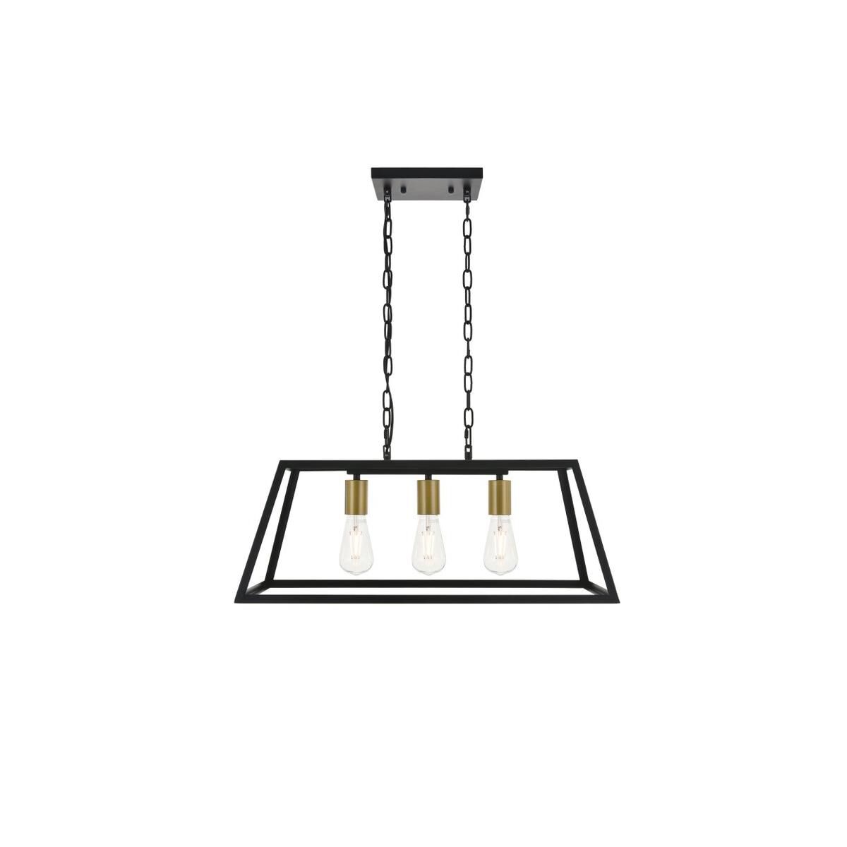 Resolute 25 Inch 3 Light Linear Suspension Light by Elegant Lighting