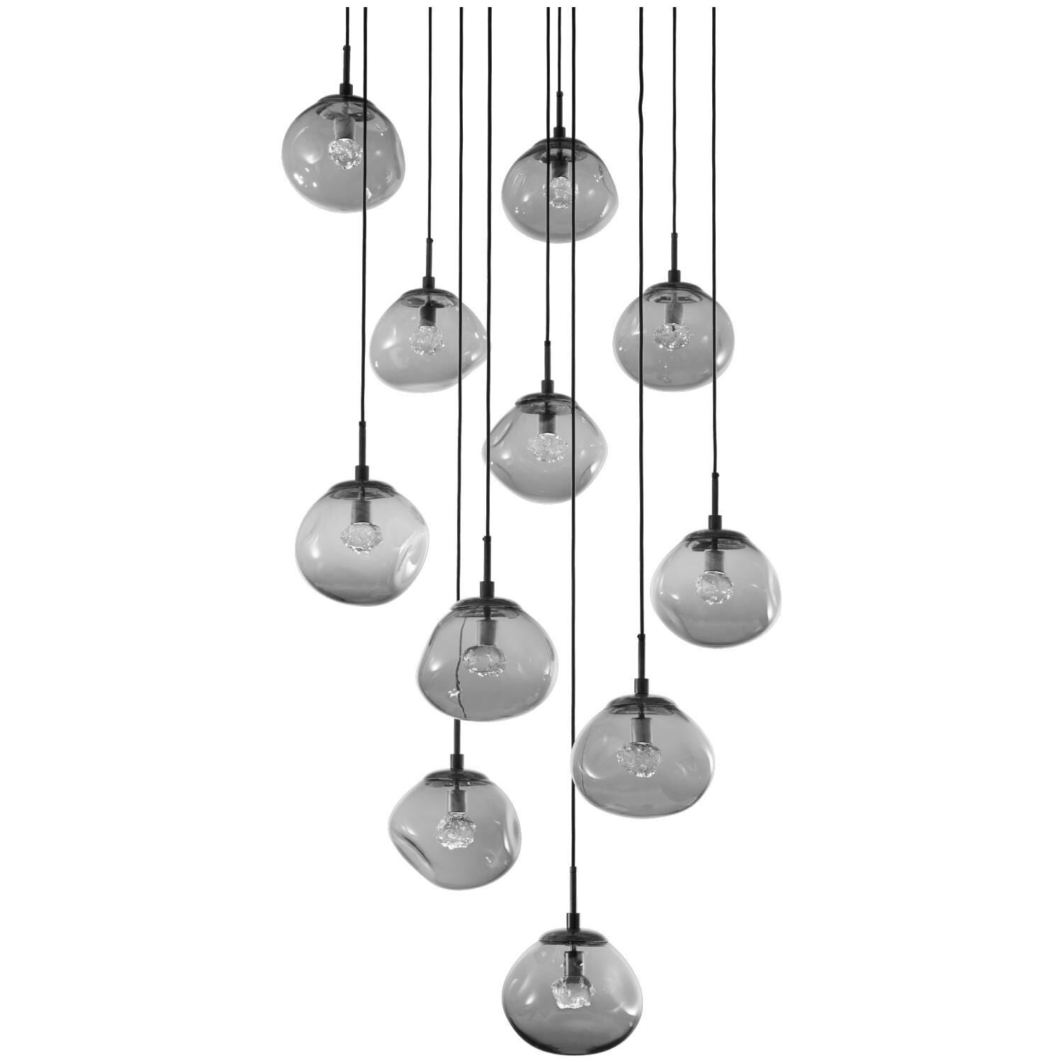 Shown in Matte Black finish and Floret Inner Smoke Outer glass