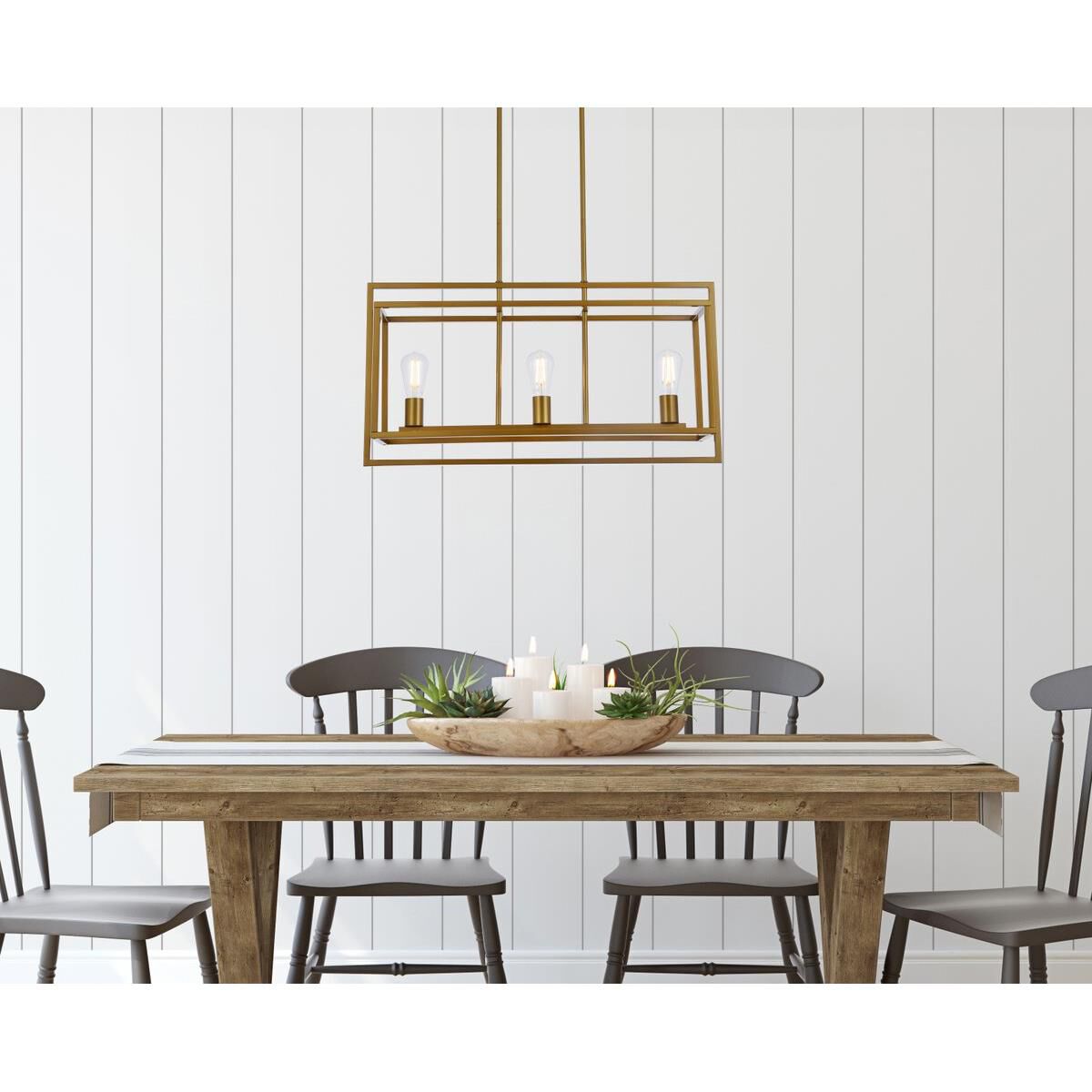 Voir 30 Inch 3 Light Linear Suspension Light by Elegant Lighting