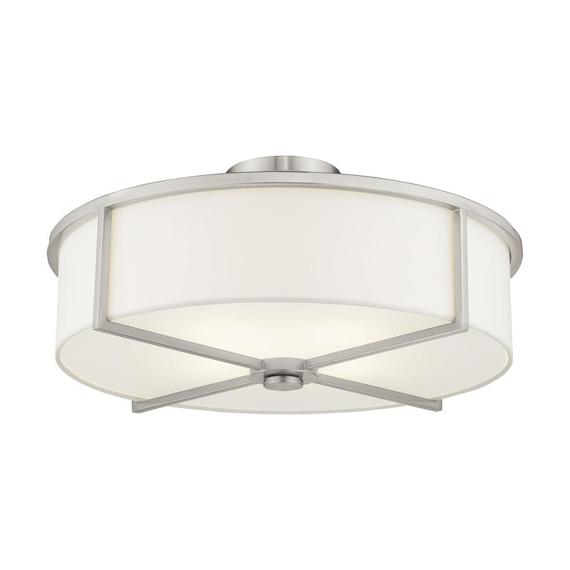 Wesley 16 Inch 3 Light Semi Flush Mount by Livex Lighting