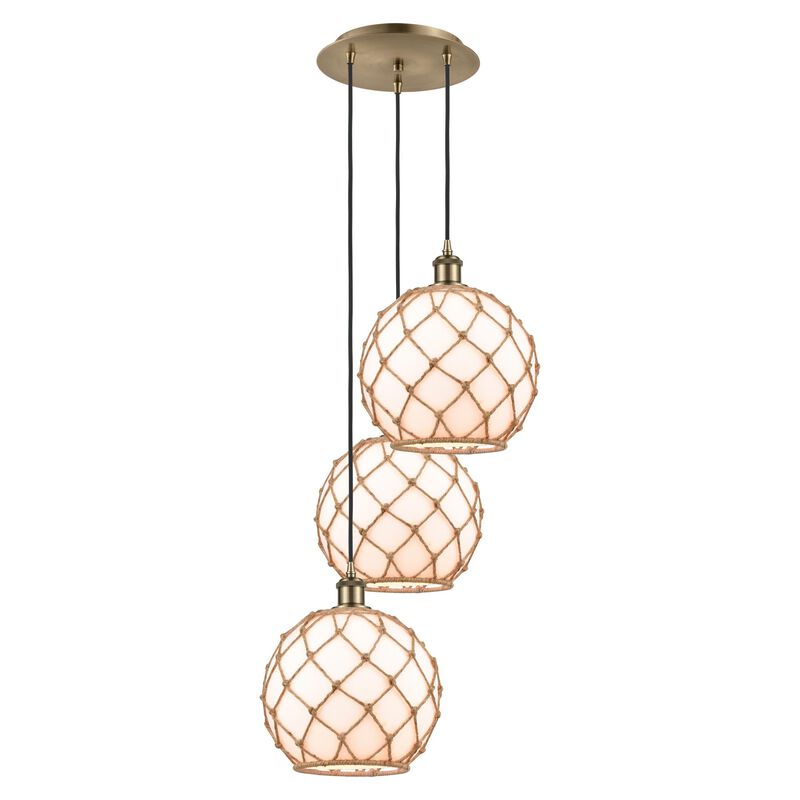 Bruno Marashlian Farmhouse Rope 17 Inch Multi Light Pendant by Innovations Lighting