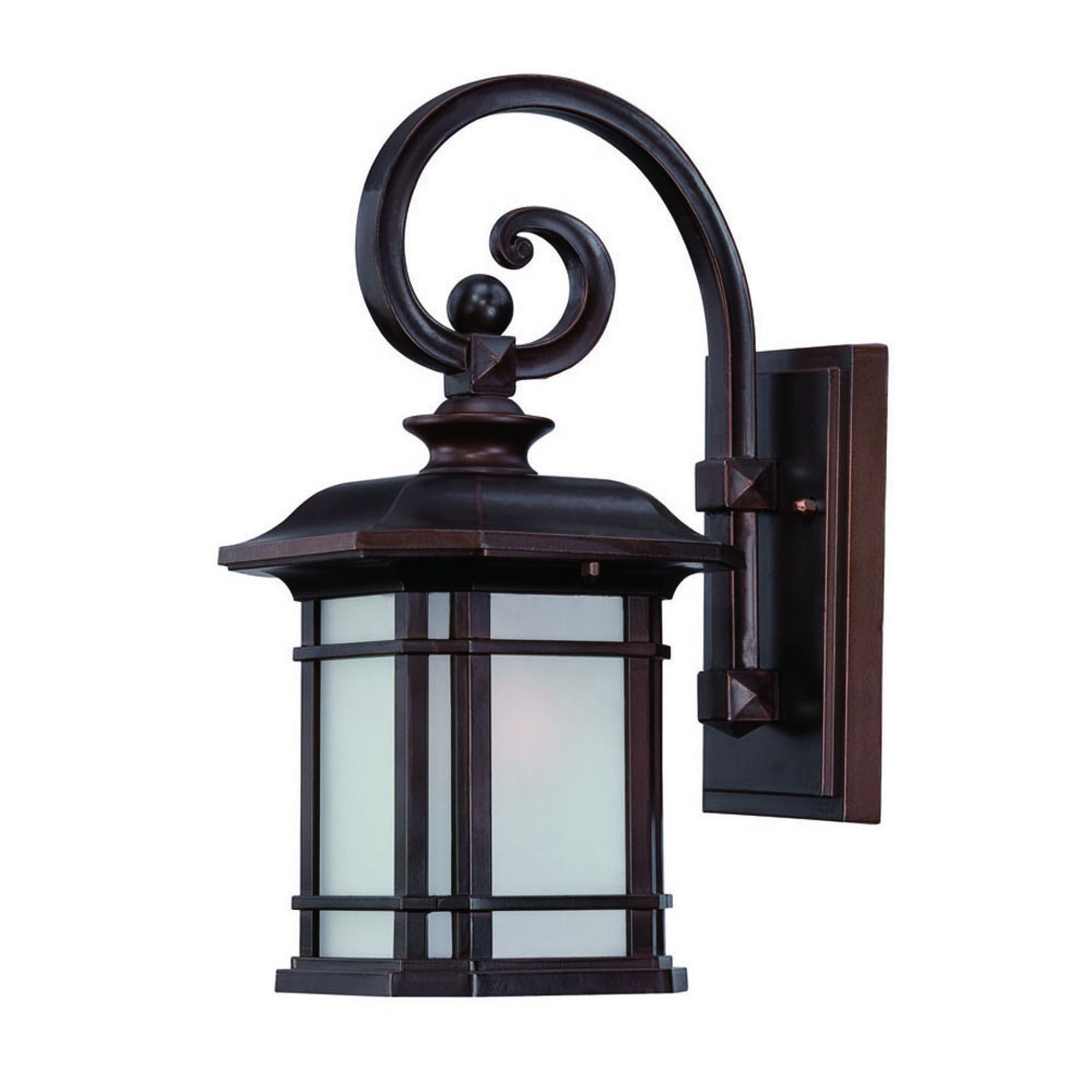 Shown in Architectural Bronze finish and Frosted glass and Frosted Glass Panes shade