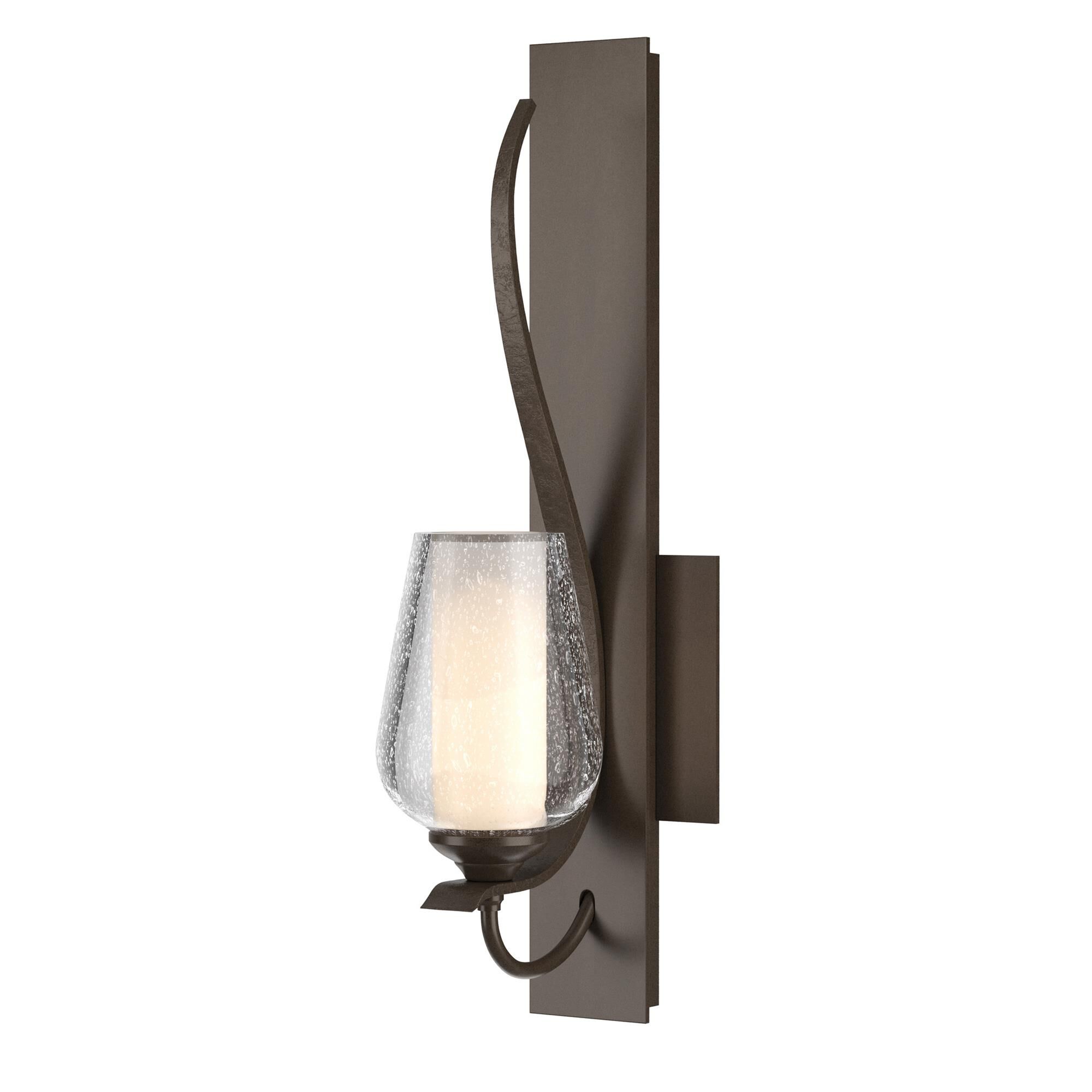 Shown in Bronze finish and Opal And Seeded glass
