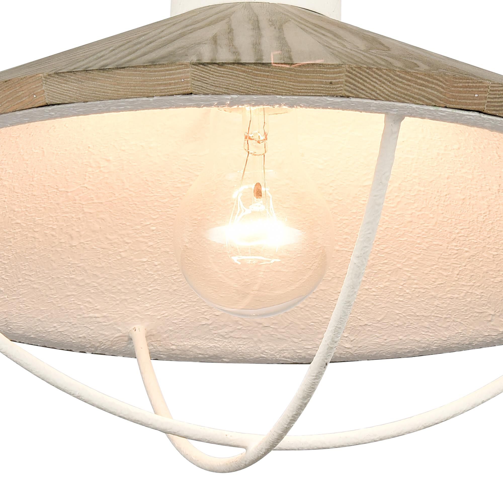 Shown in White finish and Whitewashed Driftwood and Metal shade