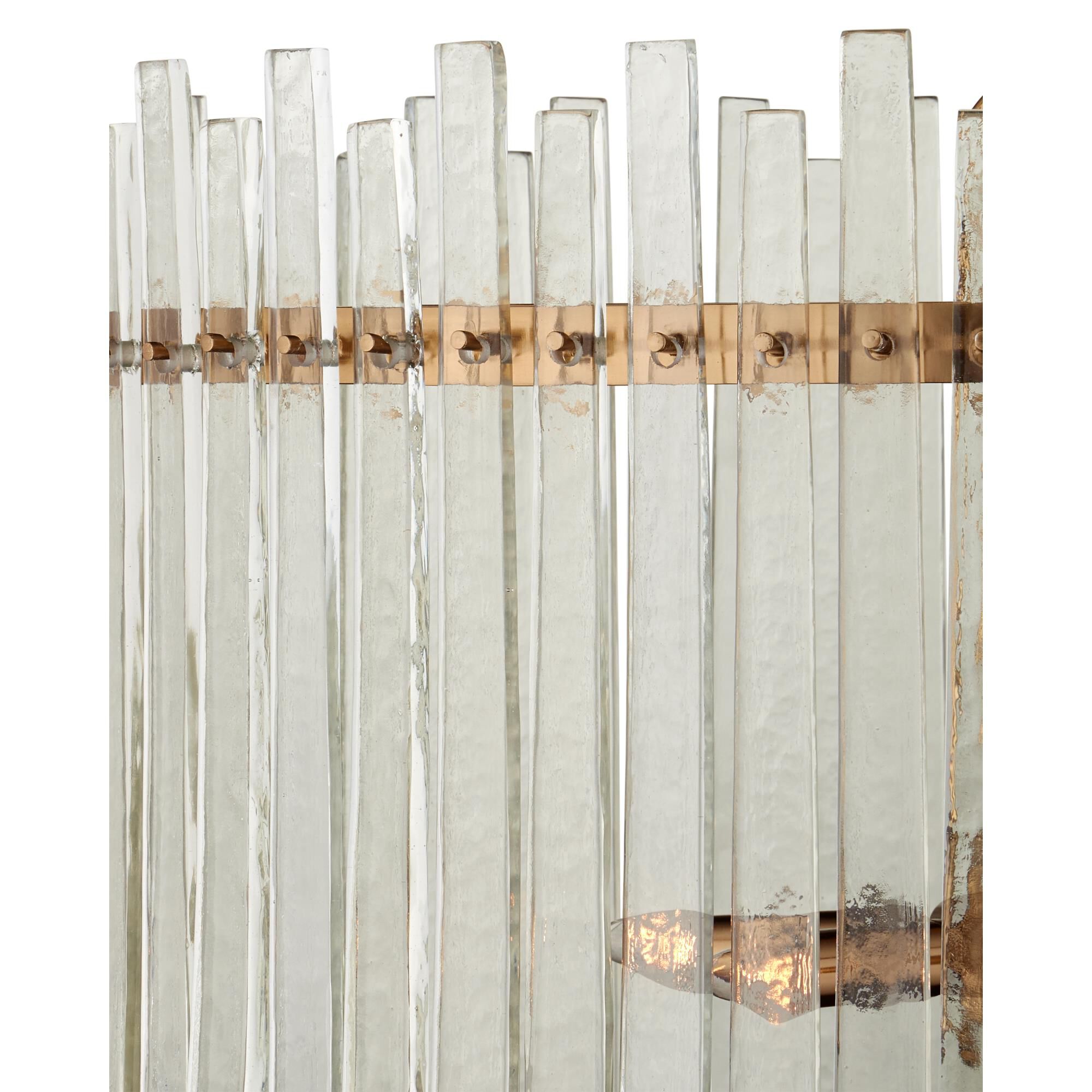 Shown in Clear, Antique Brass finish