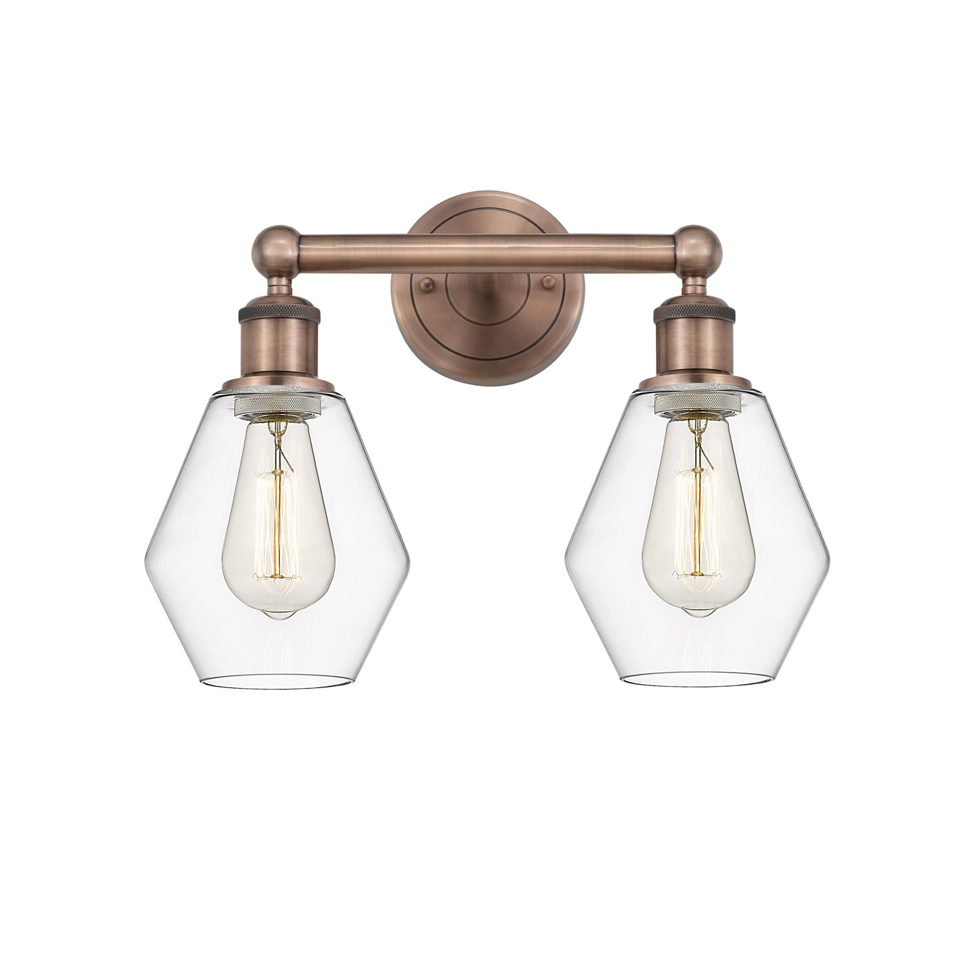 Shown in Antique Copper finish and Clear glass