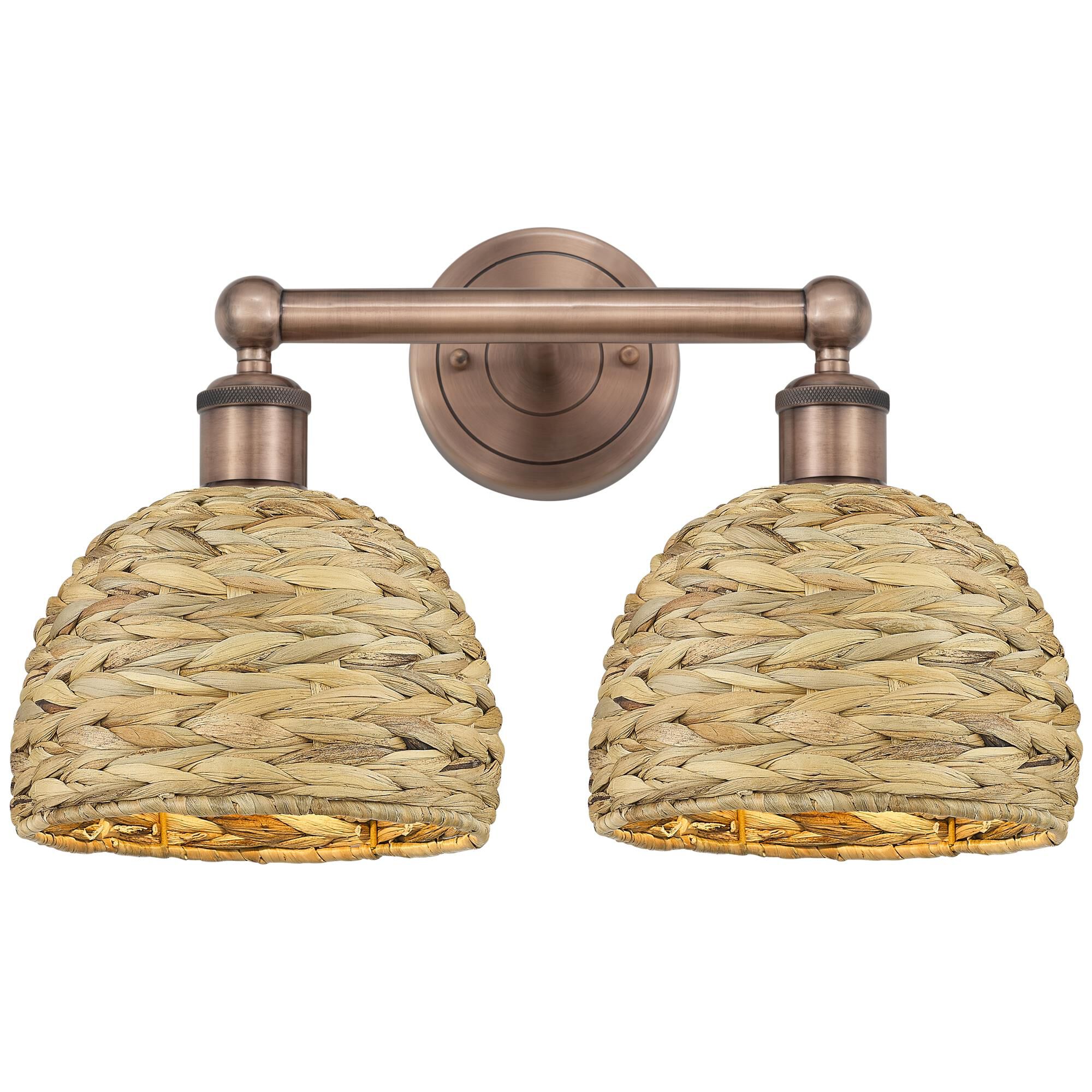 Shown in Antique Copper finish and Natural shade