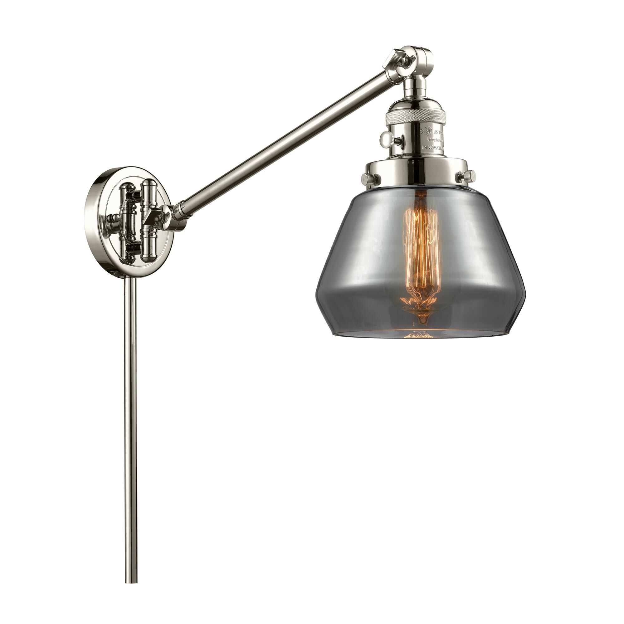 Shown in Polished Nickel finish and Plated Smoked glass