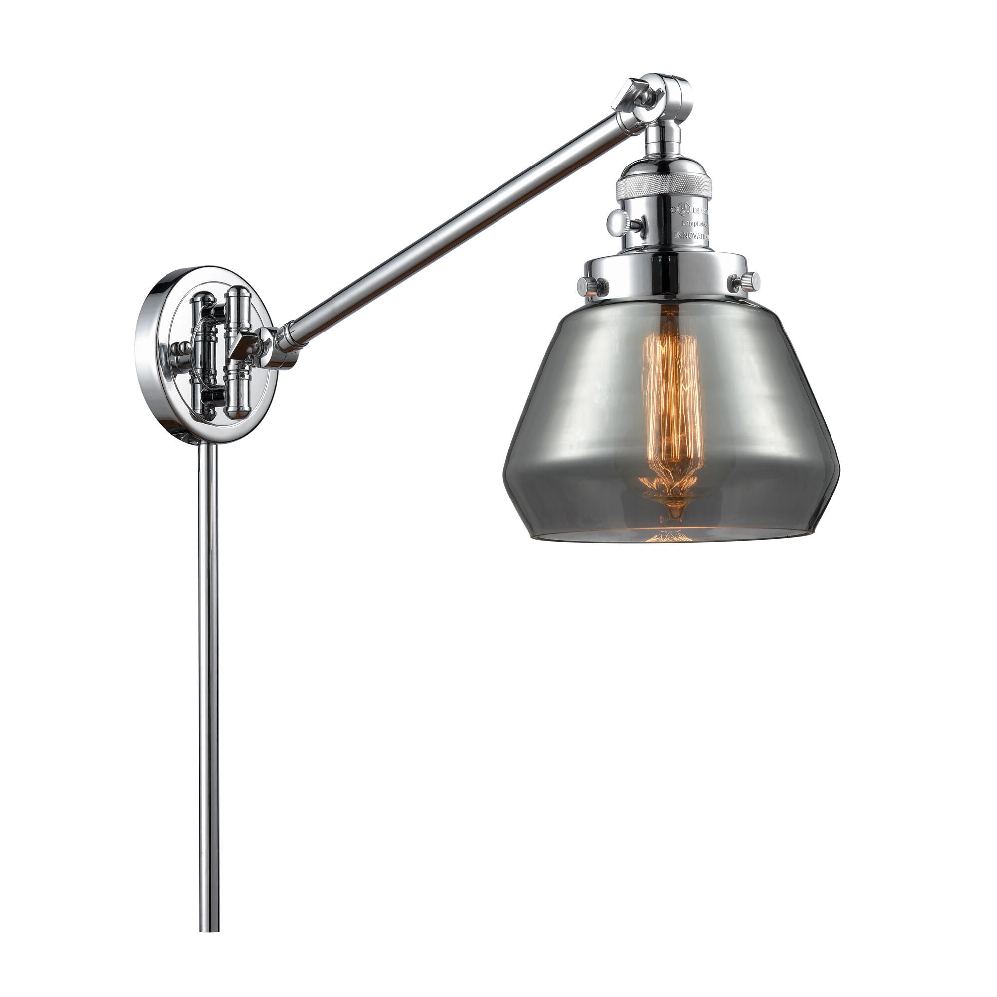 Shown in Polished Chrome finish and Plated Smoked glass