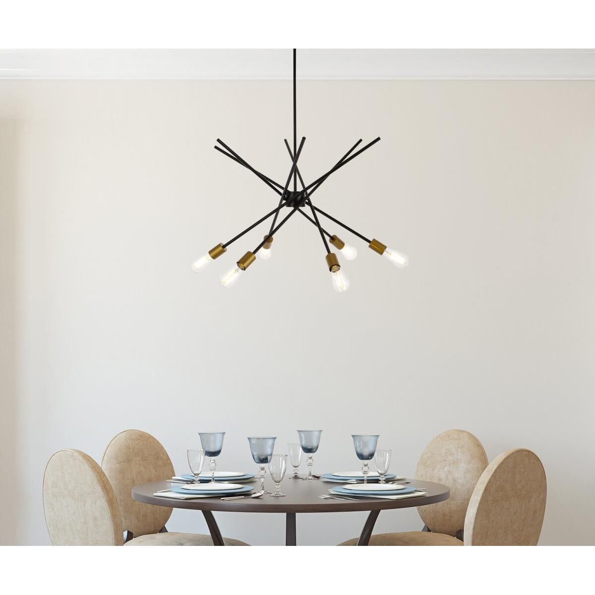 Shown in Black and Brass finish