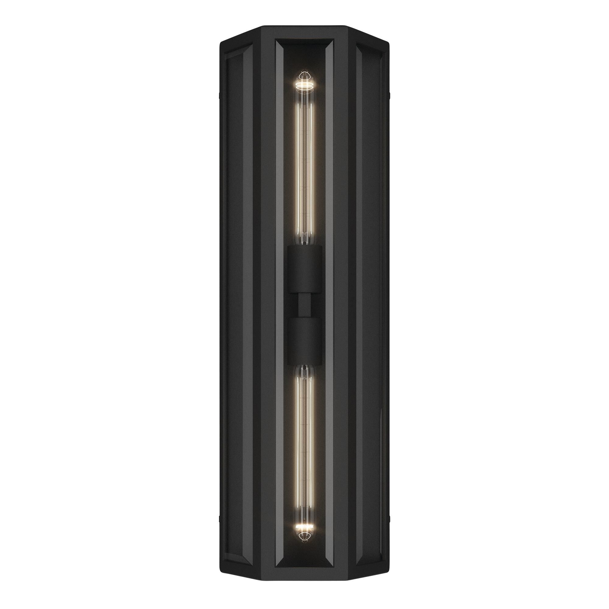 Shown in Textured Black finish and Clear Beveled glass