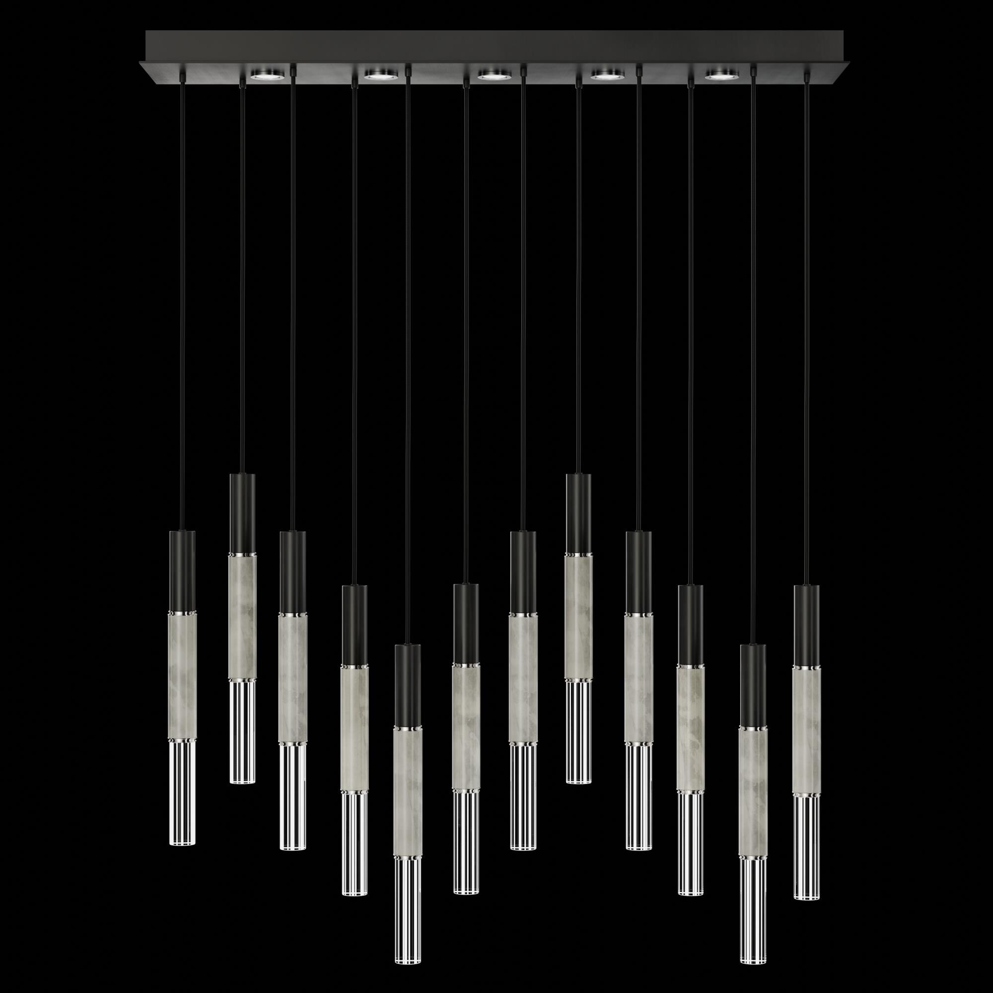 Shown in Black finish and True crystal and False glass